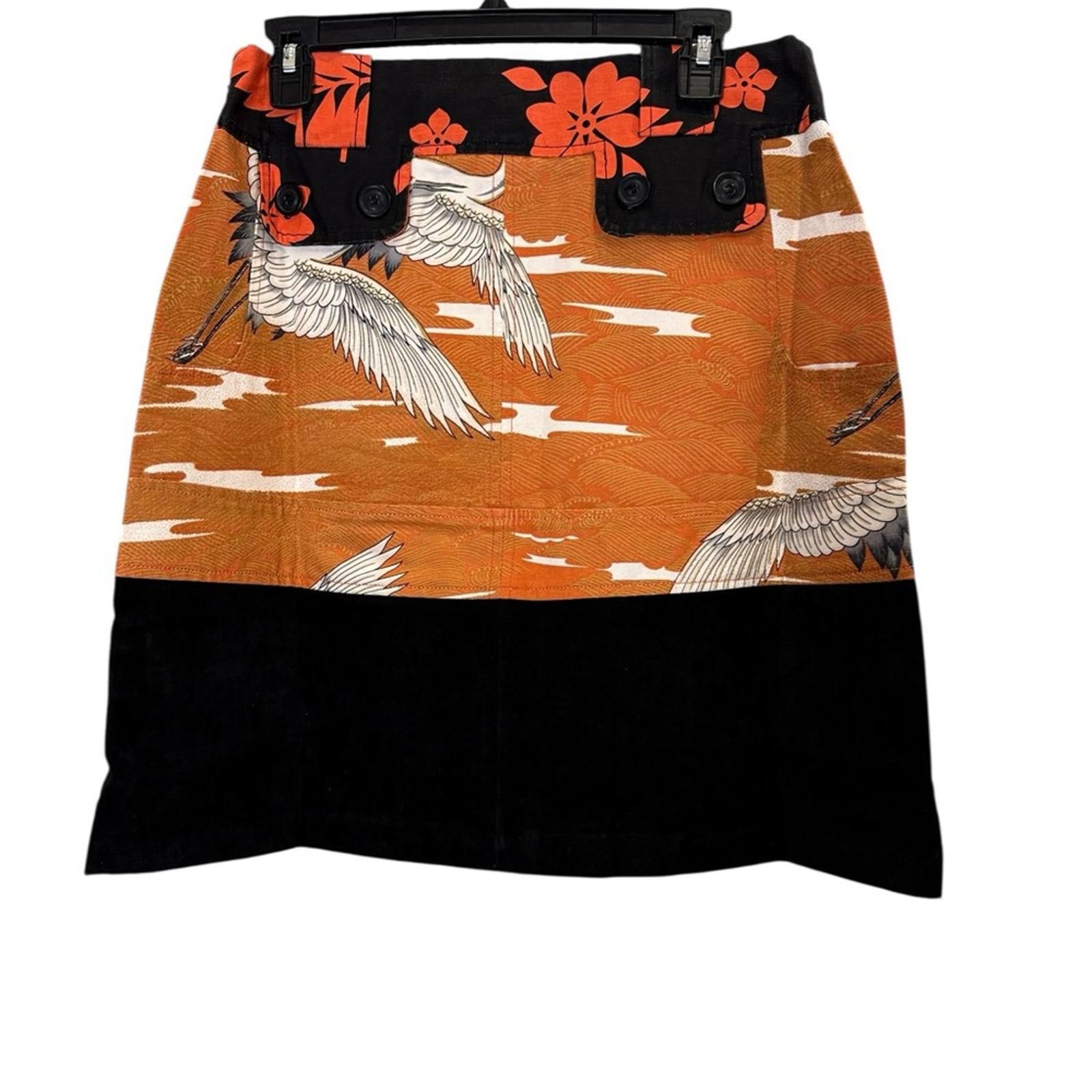 Custo Barcelona Custo Barcelona Retro Japanese Crane Pleated Mini Skirt sz32 Size 30" / US 8 / IT 44 - 4 Thumbnail