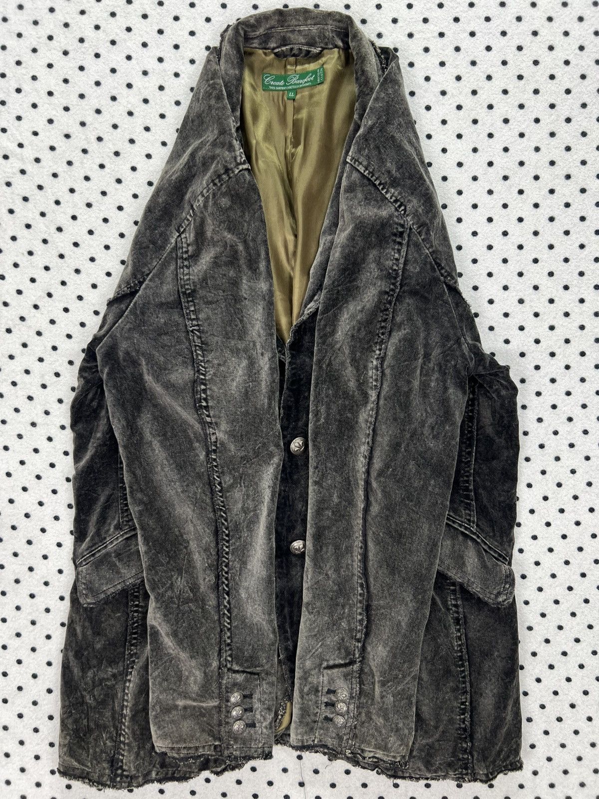 Japanese Brand Create Barefoot Raw Edge Velvet Jacket Size US M / EU 48-50 / 2 - 5 Thumbnail