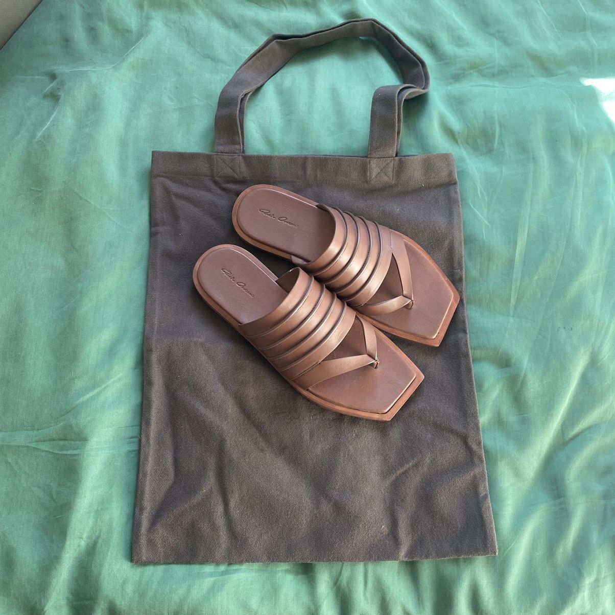 Rick Owens Rick Owens Leather Sandals (IT0108) Size US 8 / EU 41 - 11 Thumbnail