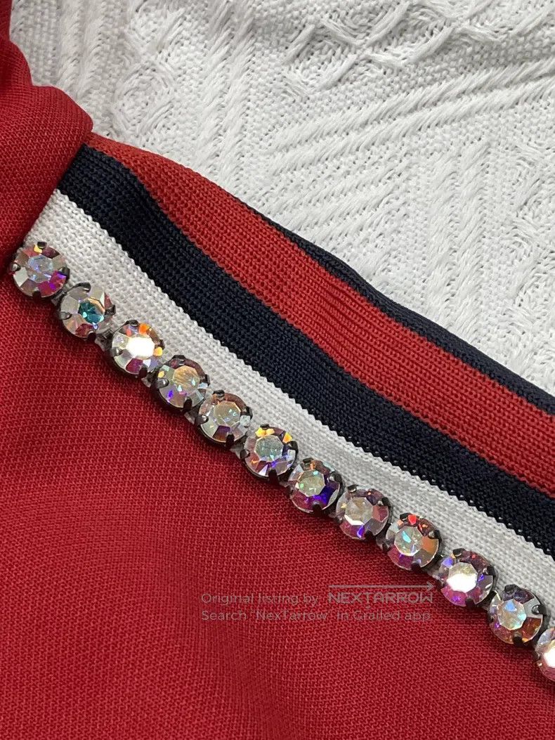 Gucci Gucci Red rhinestone hooded zipper jacket Size XS / US 0-2 / IT 36-38 - 2 Thumbnail