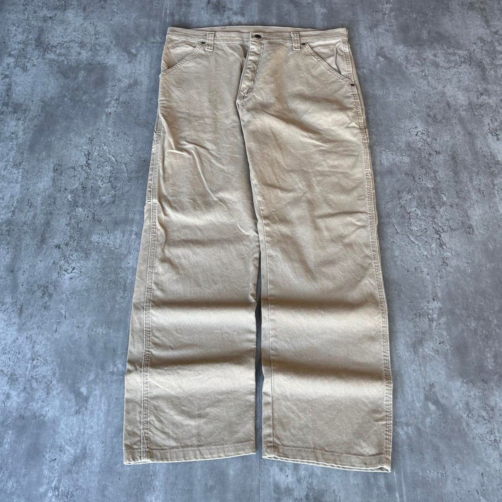 Carhartt × Vintage × Wrangler Vintage Y2K Carhartt Style Off White Baggy Carpenter Pants Size US 36 / EU 52 - 2 Thumbnail
