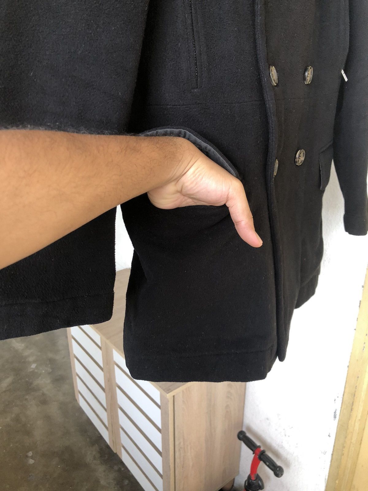Comme des Garcons 🥷 Comme des Garcons Fleece Winter Pea Coat Jacket Size M / US 6-8 / IT 42-44 - 13 Thumbnail