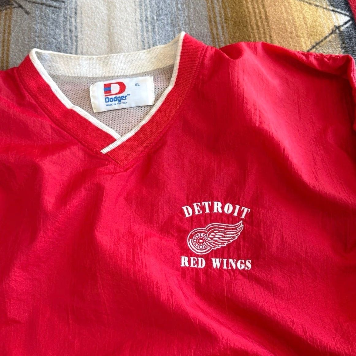 Vintage VINTAGE 90s Detroit Red Wings Embroidered Pullover Windbreaker Jacket XL Red Men USA Made Size US XL / EU 56 / 4 - 2 Thumbnail