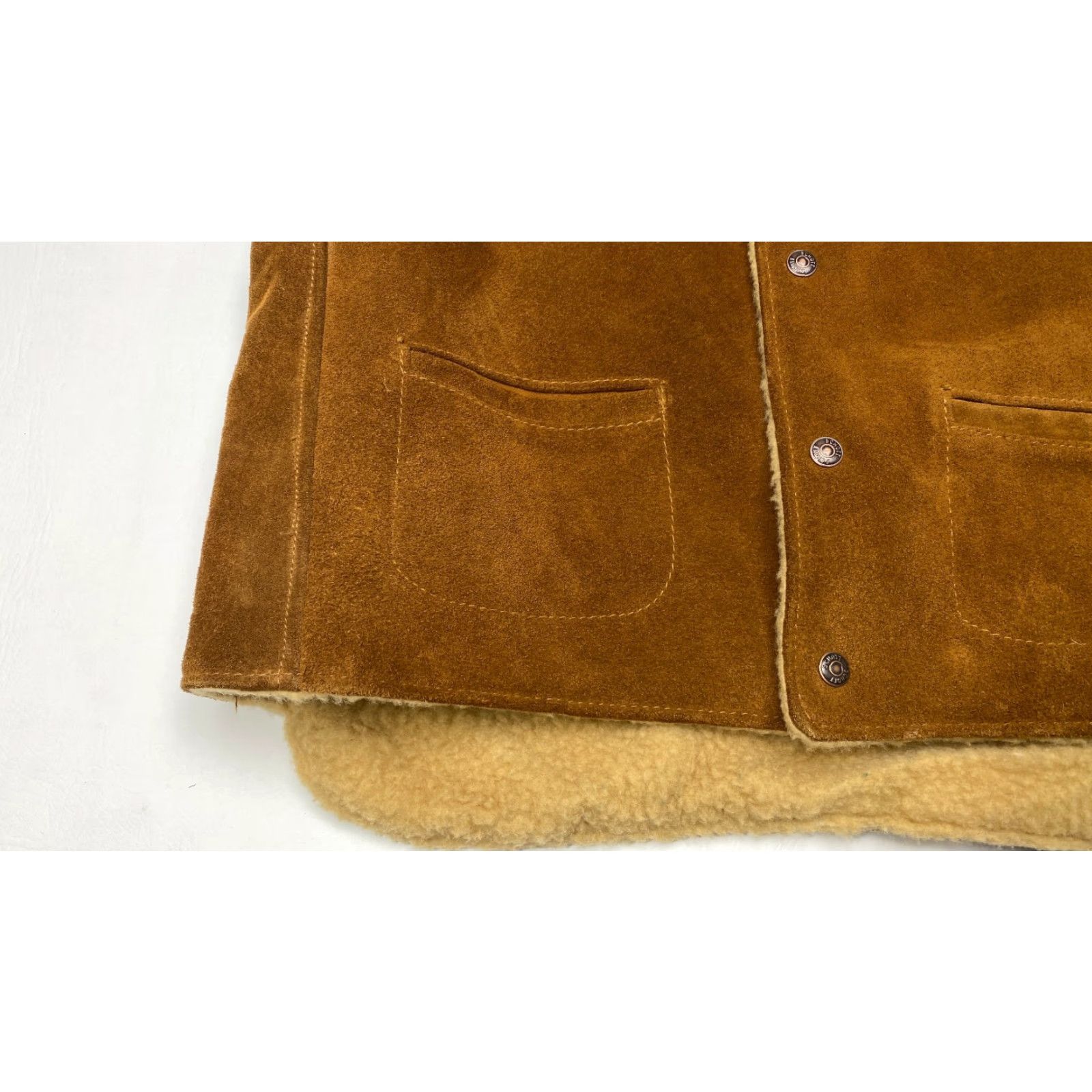 Schott VINTAGE Schott Bros Rancher Vest Mens XL Suede Sherpa Lined Western 70s Biker Size US XL / EU 56 / 4 - 3 Thumbnail