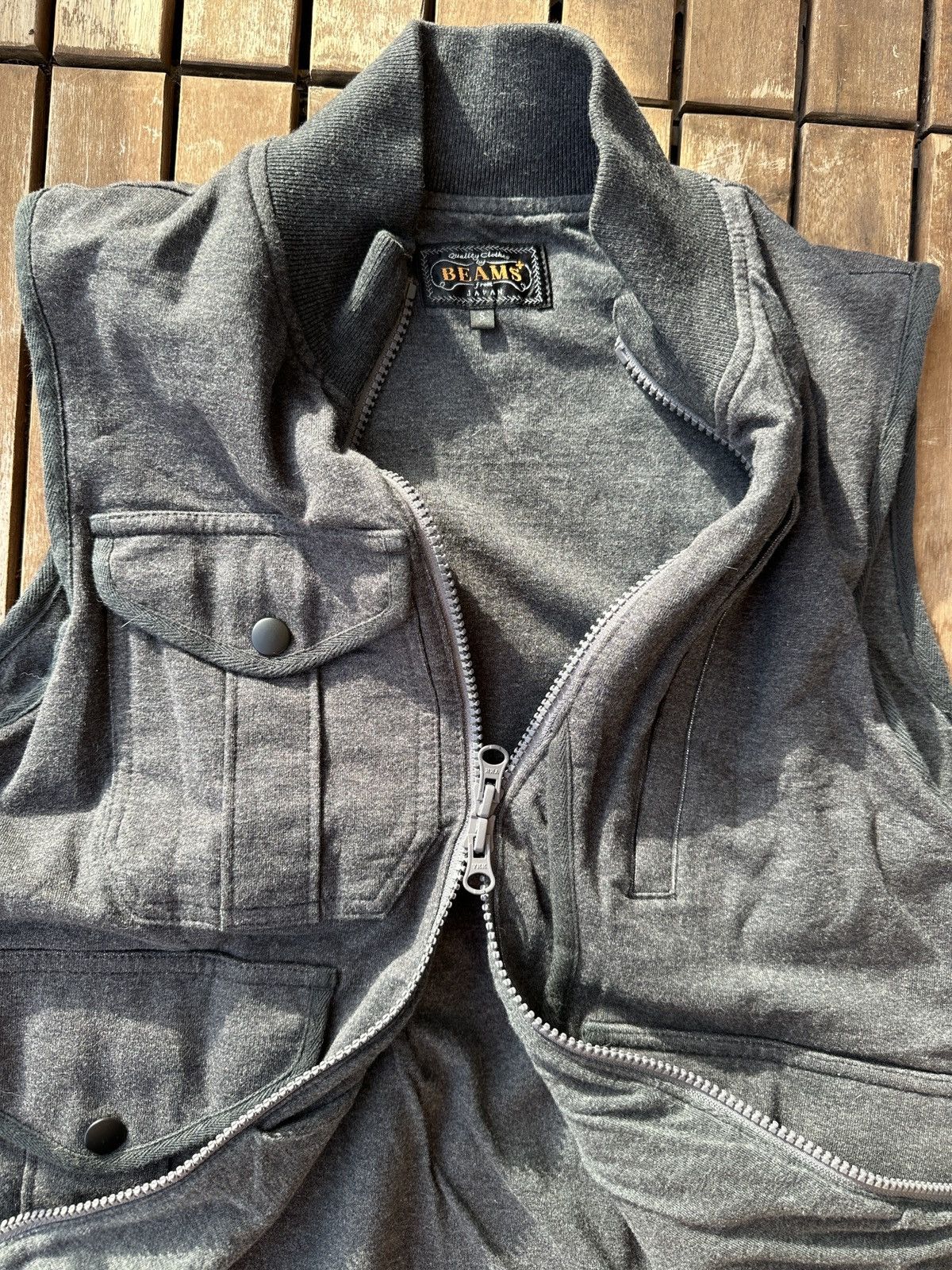 Beams Japan Beams Multi-Pocket Utility Vest – Grey (Size S) Size US S / EU 44-46 / 1 - 3 Thumbnail