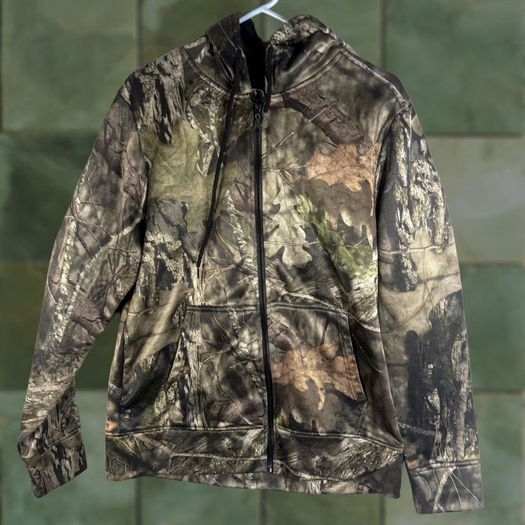 Vintage Mossy Oak Hoodie Mens Medium Brown Camo Full Zip Performance Fleece Hunting Size US M / EU 48-50 / 2 - 1 Thumbnail