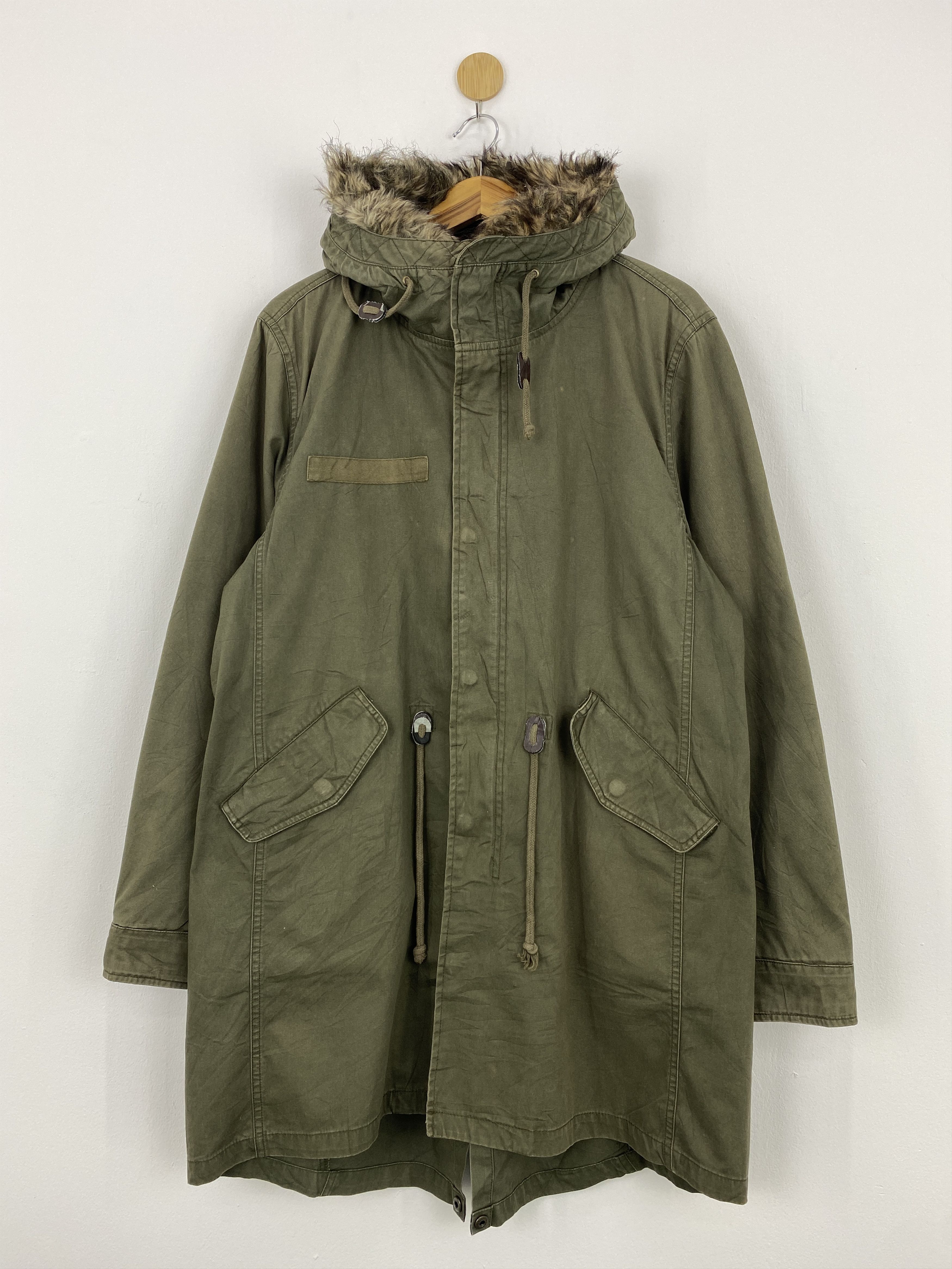 GU Vintage GU Military Jacket Sherpa Denim Hoodie Jacket J1833 Size US XL / EU 56 / 4 - 1 Thumbnail