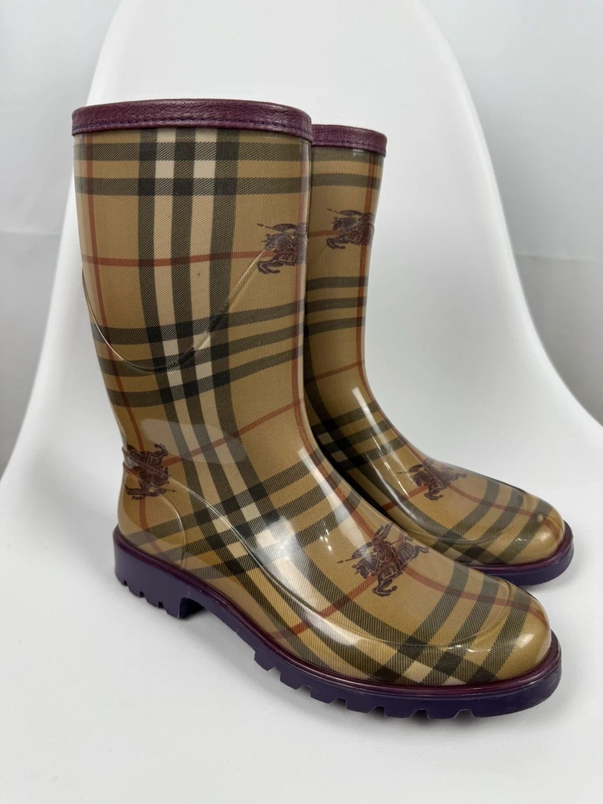 Burberry Burberry Rubber Boots Checkered size 37 Size US 7 / IT 37 - 1 Thumbnail