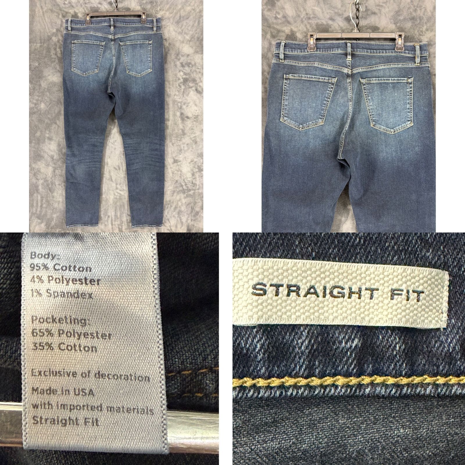 Flint And Tinder Flint and Tinder Jeans Straight Color Blue 38x34 Made in USA Mens Regular Denim Cotton Blend 5-Pocket Wear Size US 38 / EU 54 - 8 Thumbnail