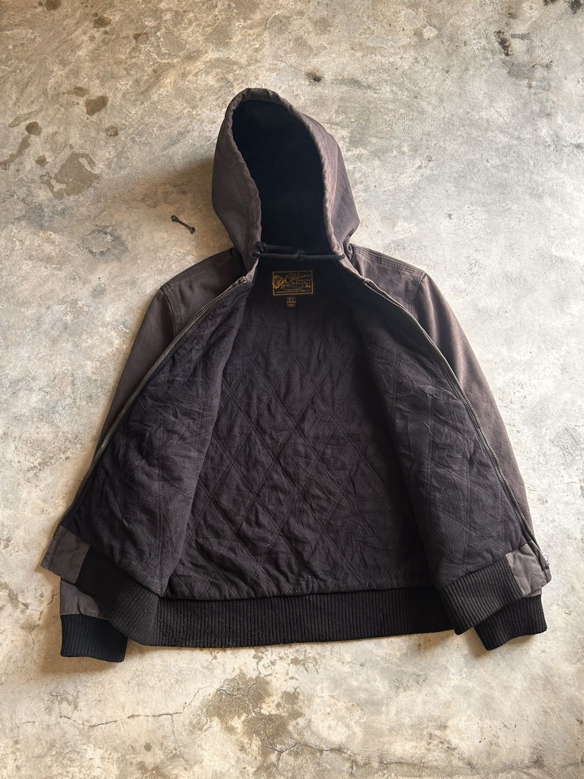 California Republic Bomber Hoodie Brown Jacket Size US M / EU 48-50 / 2 - 9 Thumbnail