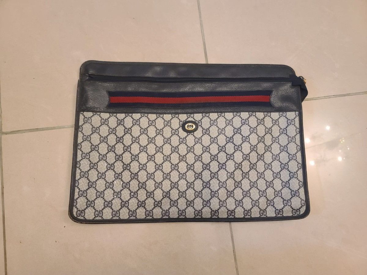 image of Unisex Gucci Ophidia Bag Clutch Laptop Case Pouch Monogram in Blue, Women's