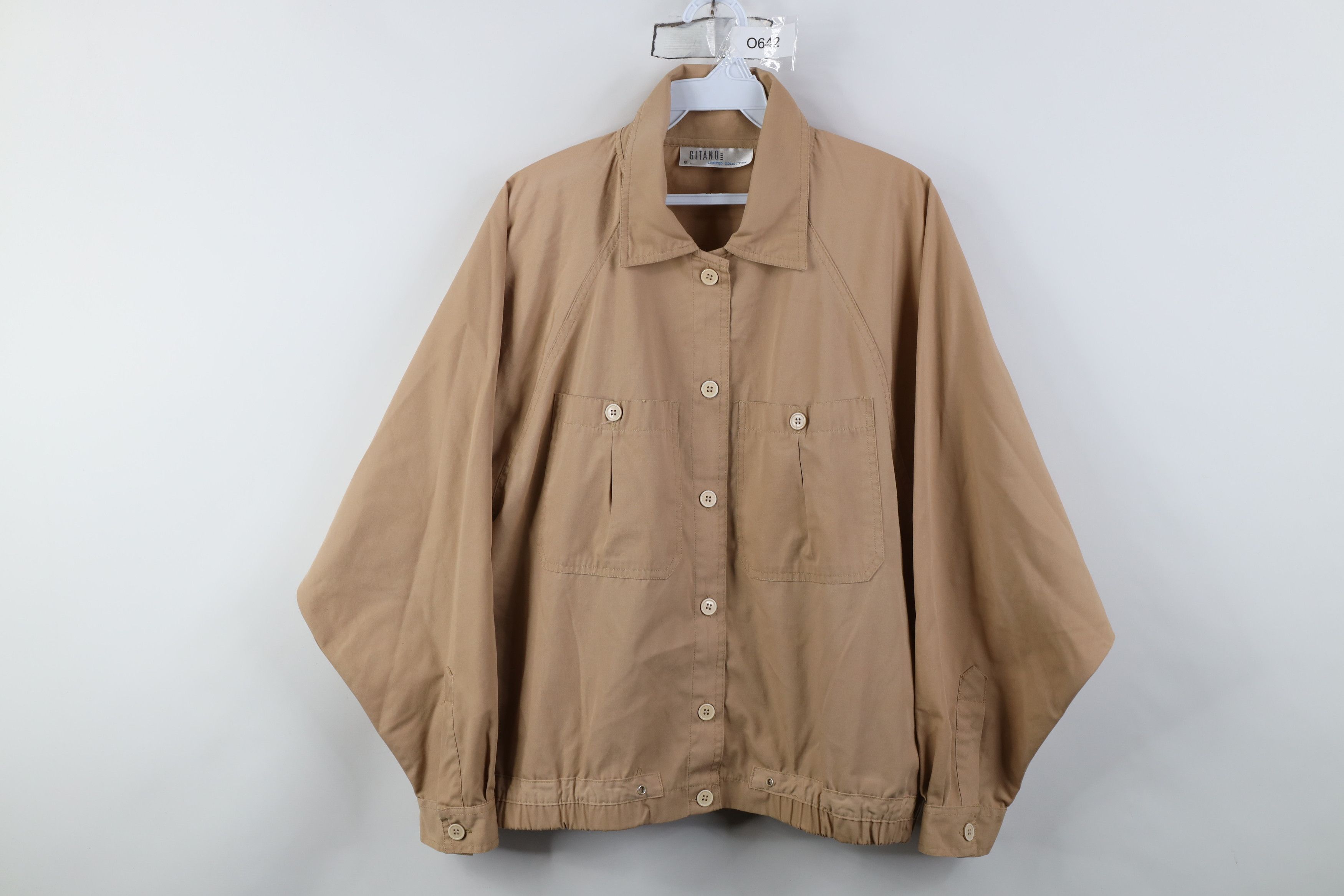 Vintage Vintage 90s Streetwear Big Pocket Shirt Bomber Jacket Beige Size L / US 10 / IT 46 - 1 Thumbnail