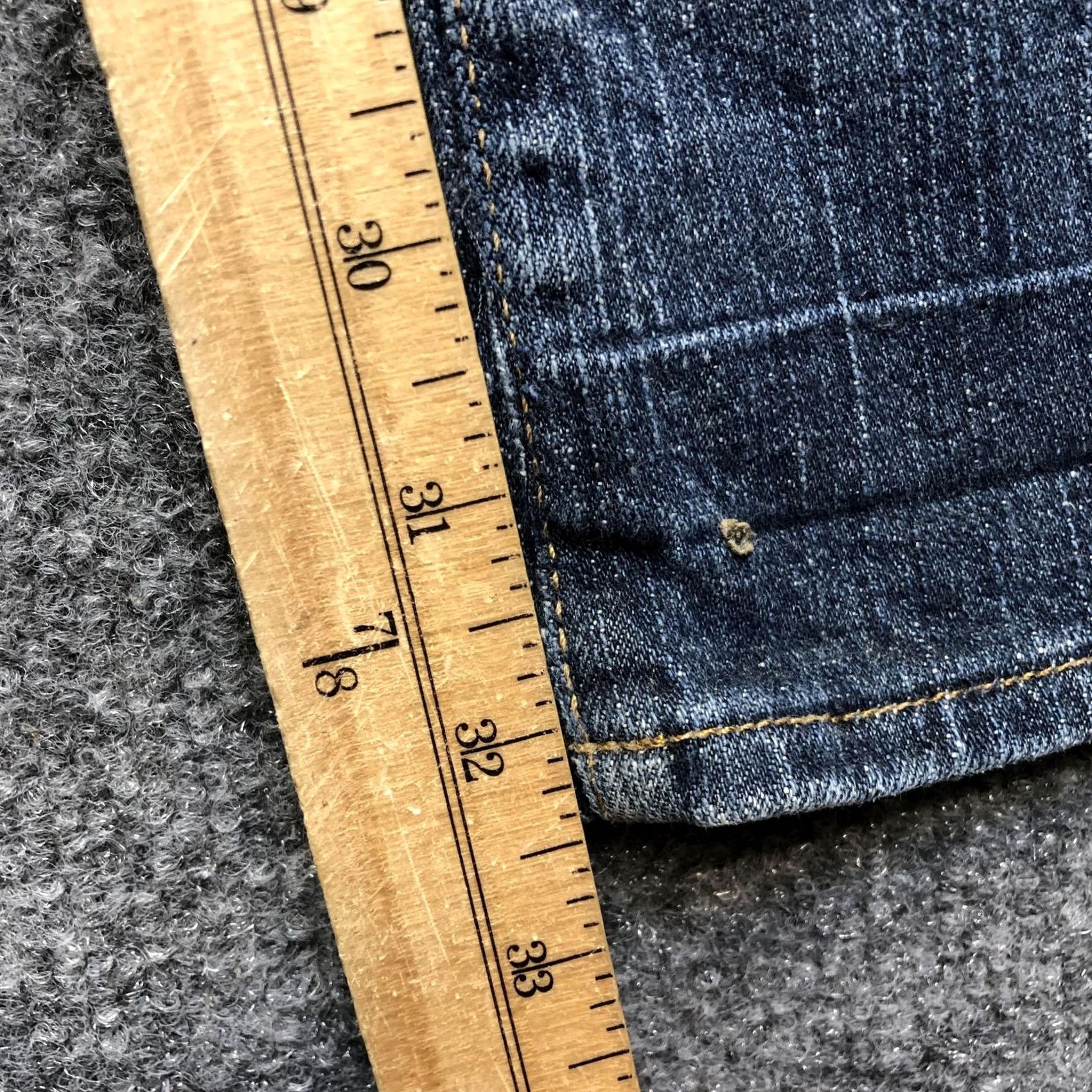 Denime Y2K Jeans Womens 30R Blue Bootcut Embroidered Distressed Denim Back Pockets Size 30" / US 8 / IT 44 - 3 Thumbnail