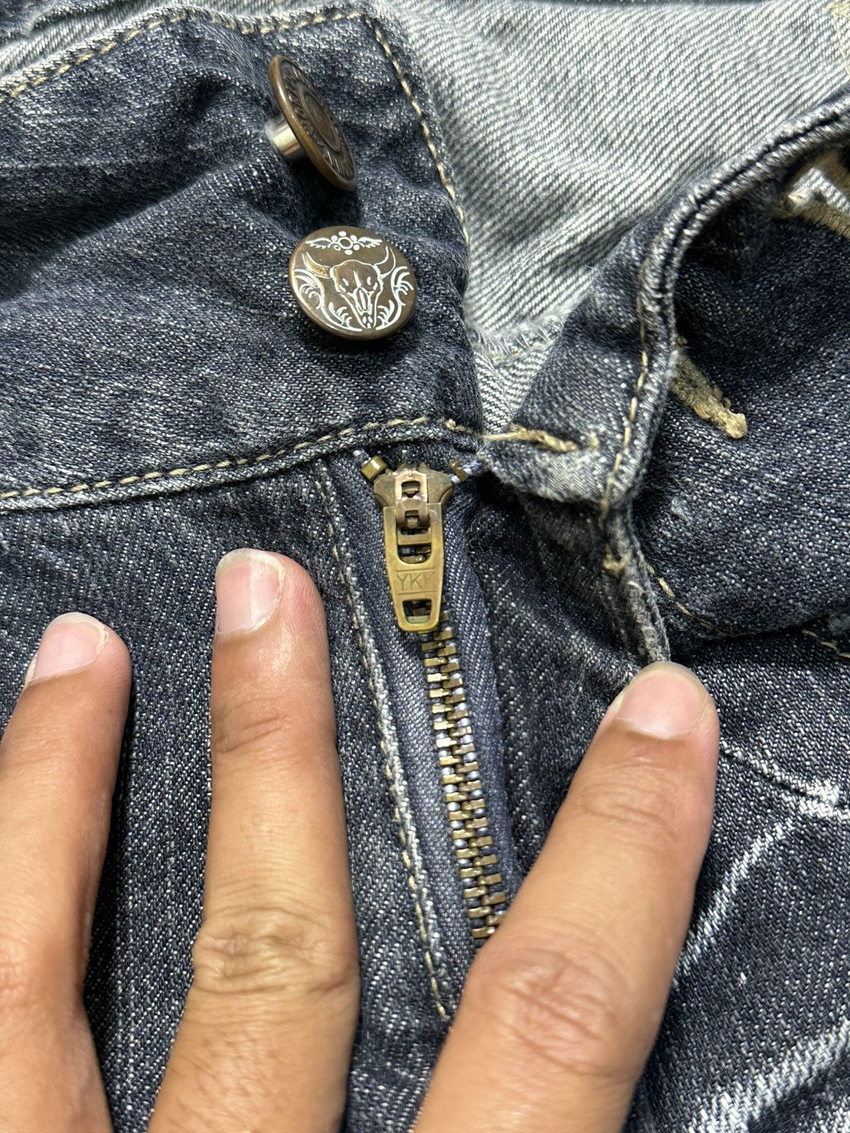 PPFM Japanese Brand Root Three Distressed Jeans Size US 30 / EU 46 - 9 Thumbnail