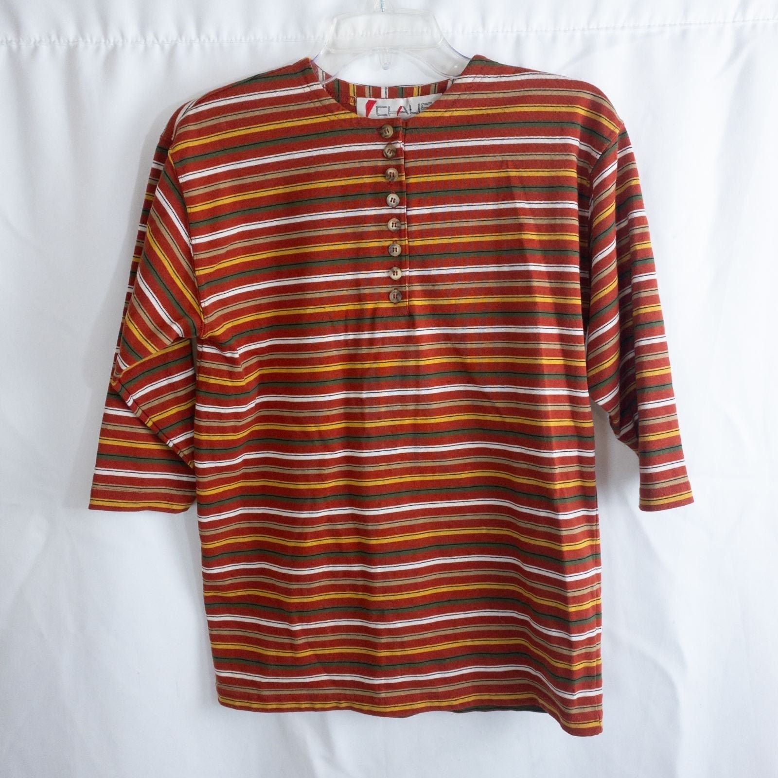 Other Chaus Vintage Orange & Red Striped Shirt Womens Small Size S / US 4 / IT 40 - 1 Thumbnail