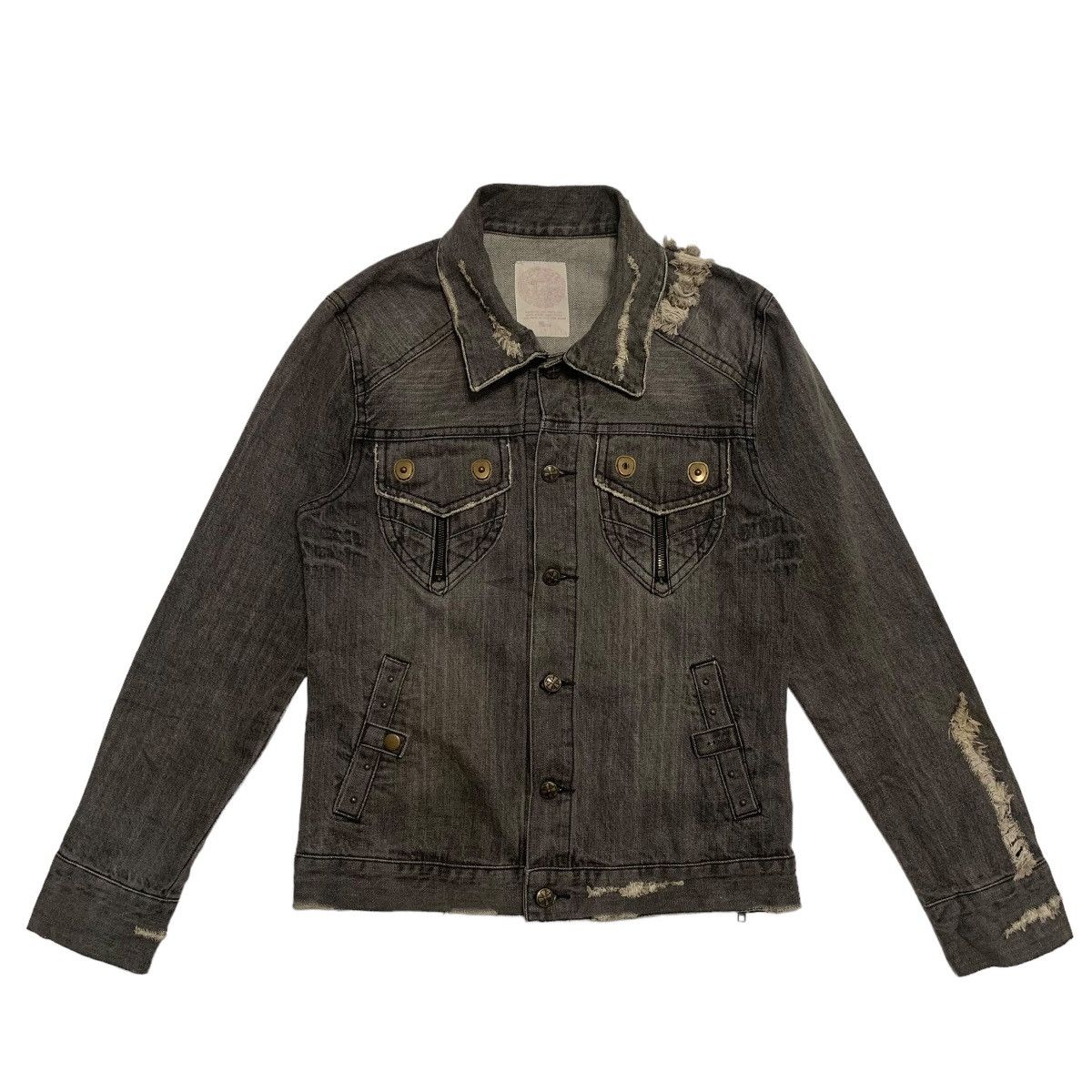 image of Nice Design Denim Jacket in Black, Women's (Size Medium)