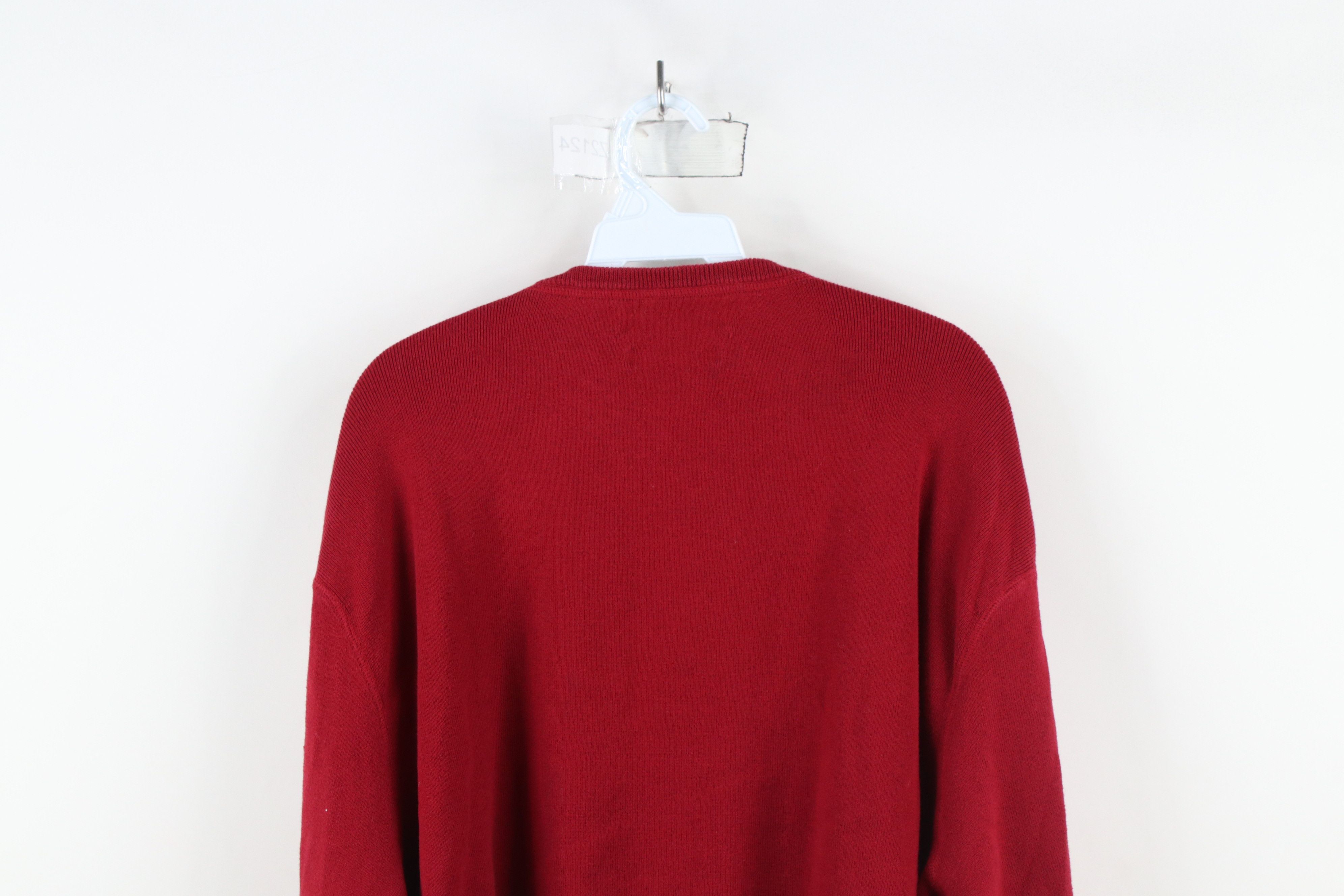 Ralph Lauren × Vintage Vintage 90s Ralph Lauren Ribbed Knit Crewneck Sweater Red Size US XXL / EU 58 / 5 - 10 Thumbnail