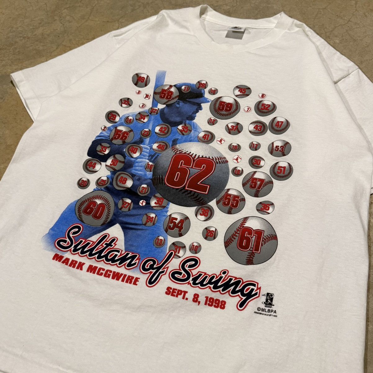 Starter Vintage 1990s Starter Mark McGwire Sultan of Swing MLB Tee Size US L / EU 52-54 / 3 - 3 Thumbnail