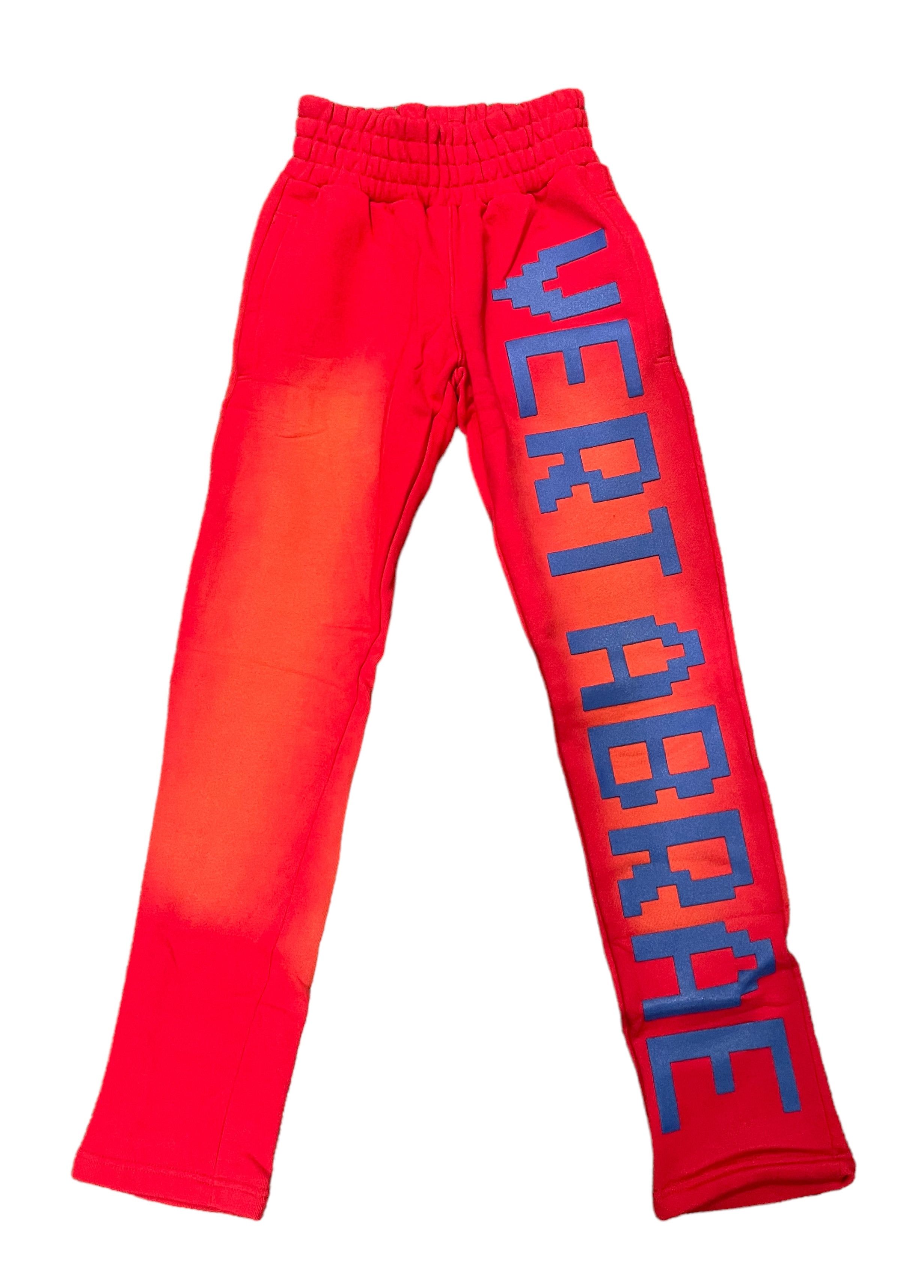 image of Vertabrae Vertebrae C-2 Sweat Pants Washed (Red & Blue) (Size Xxlarge), Men's (Size 38)