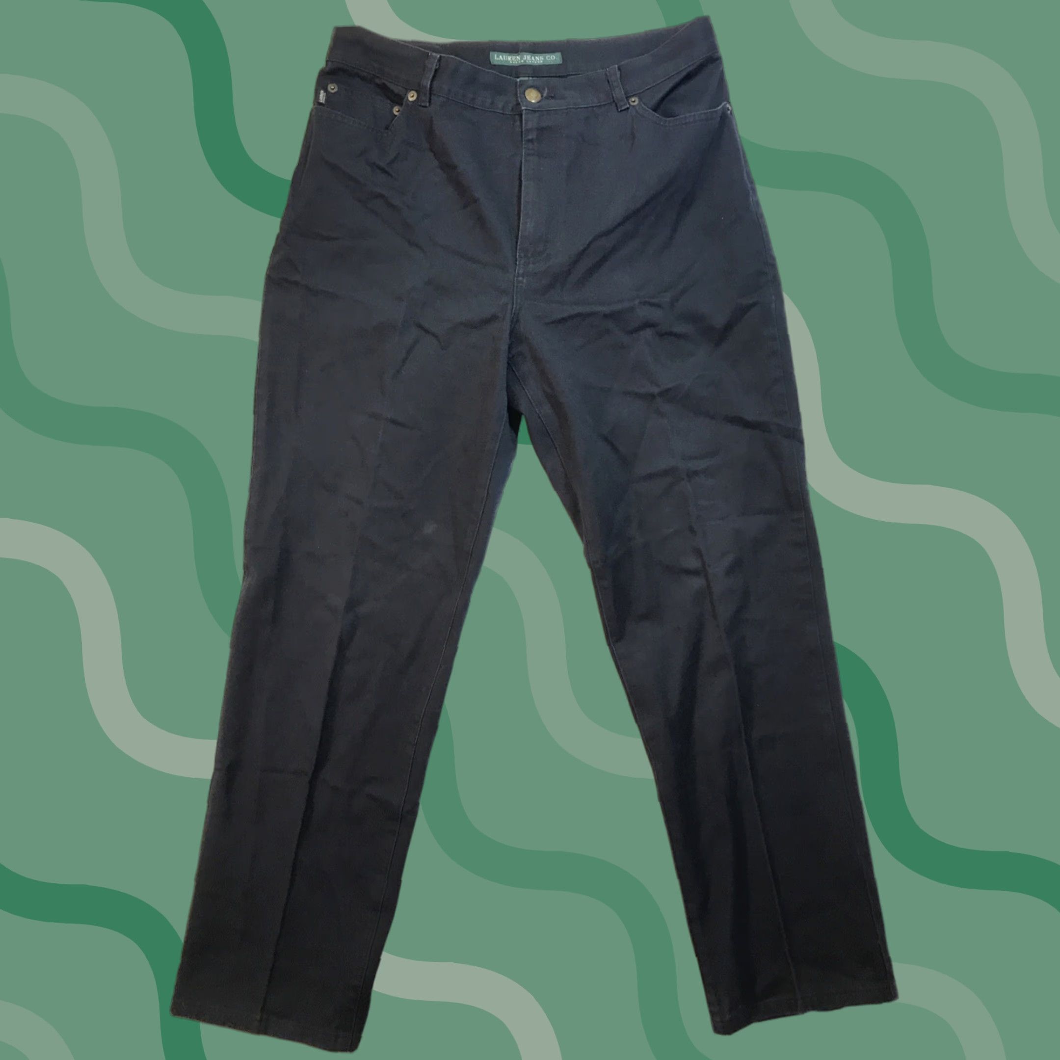 Ralph Lauren VINTAGE Polo Ralph Lauren Womens Pants Chino 30x31 Navy Blue Size 10 Regular Twill Cotton Logo Classic 90s Womens Size 32" / US 10 / IT 46 - 1 Thumbnail