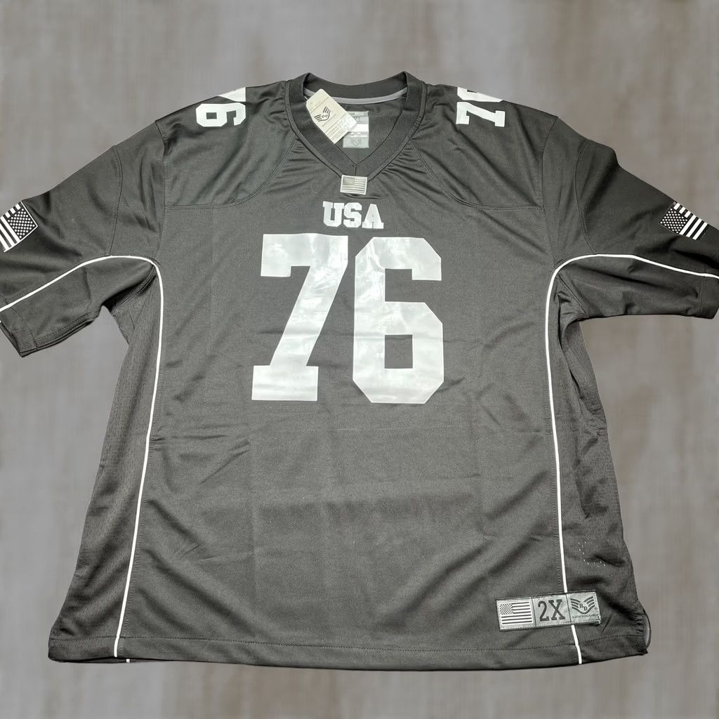 Vintage Rapid Dominance Shirt Mens 2XL Black USA 76 Football Jersey American Flag Size US XXL / EU 58 / 5 - 1 Thumbnail