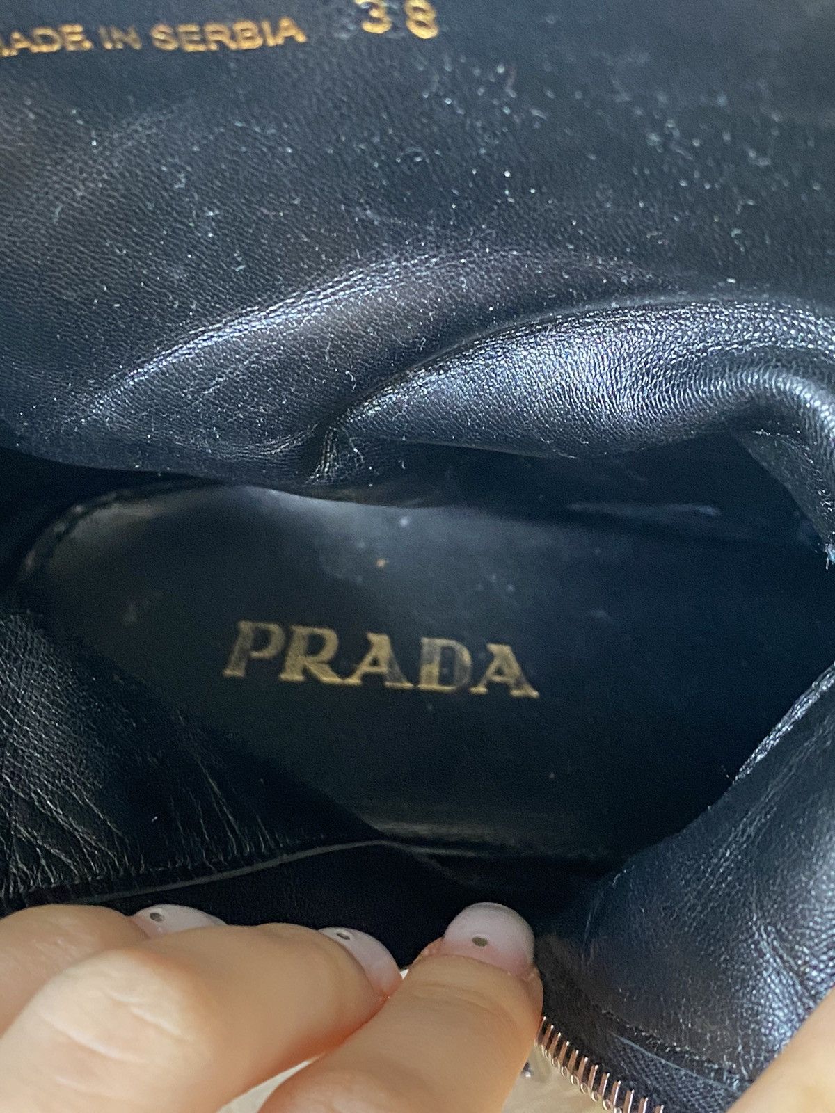 Prada × Vintage Prada Biker Nylon Leather Boots Buckle Size US 8 / IT 38 - 7 Thumbnail