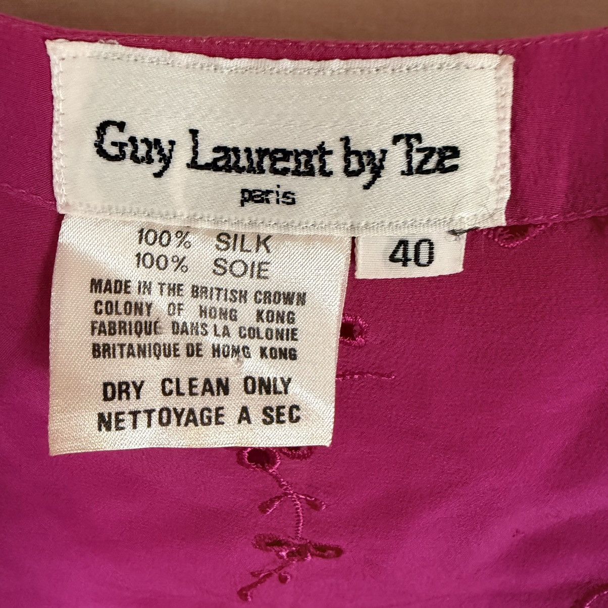 Guy Laroche Vintage Guy Laroche by Tze Paris Silk Fuchsia Camisole Top Size M / US 6-8 / IT 42-44 - 11 Thumbnail
