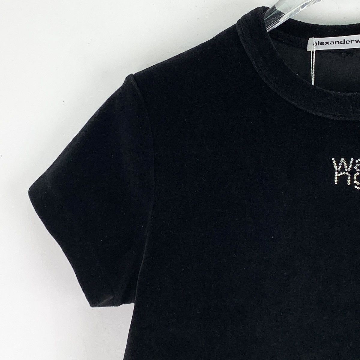 Alexander Wang Alexander Wang Logo Rhinestone Short Sleeve T-shirt K26WX Size XS / US 0-2 / IT 36-38 - 3 Thumbnail