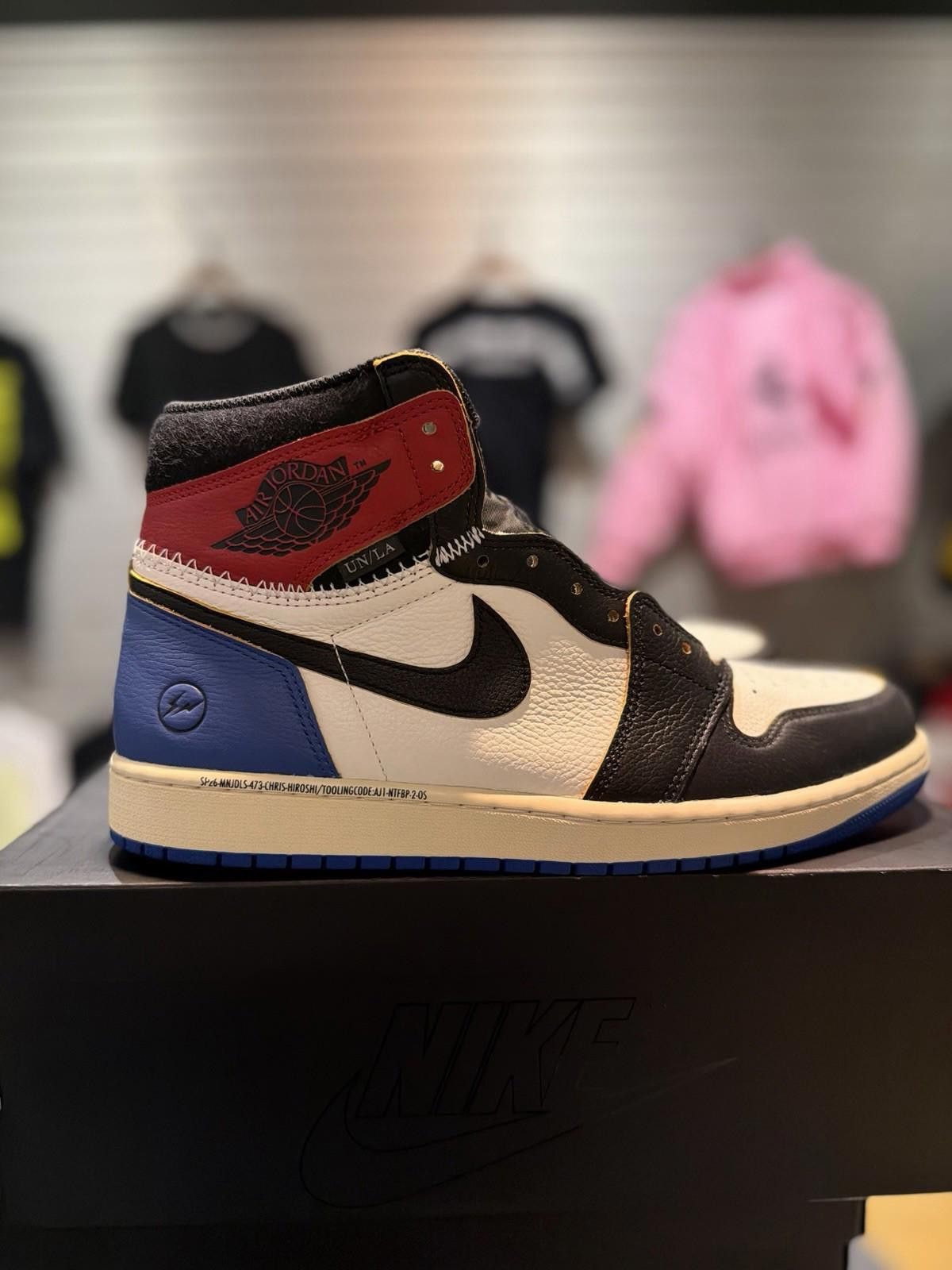 Jordan Brand Air Jordan 1 x Union x Fragment Black and Varsity Red (12.5) Size US 12.5 / EU 45-46 - 1 Thumbnail