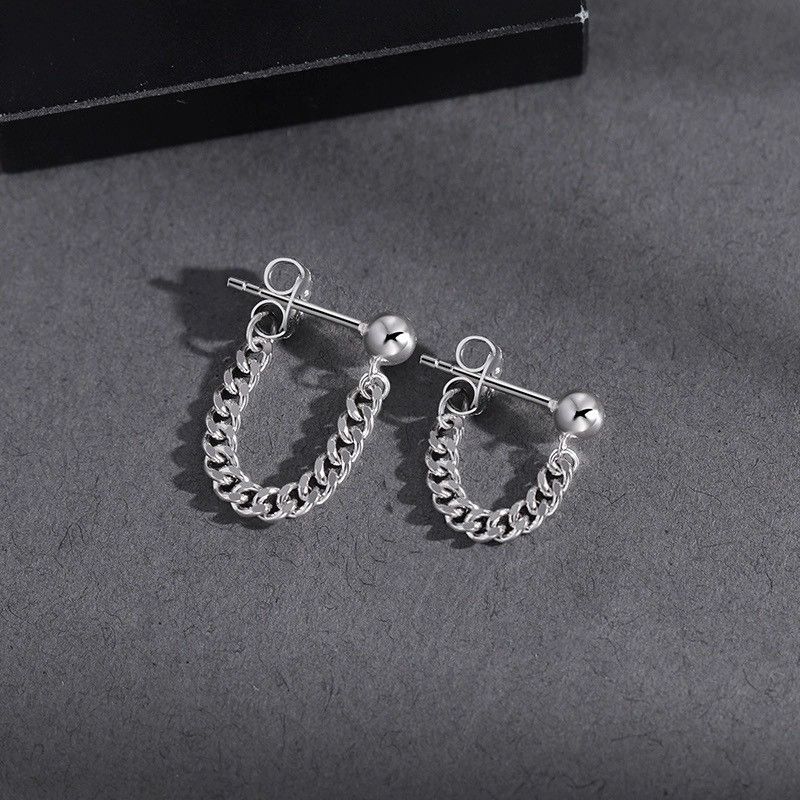Jewelry Punk Earrings One Pairs Chrome Jewelry Size ONE SIZE - 4 Thumbnail