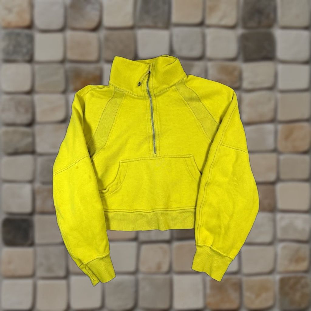 Lululemon Lululemon Scuba Sweatshirt Womens Medium Yellow Fleece Zip Pullover Logo Activewear Modern Scuba 90s? Size M / US 6-8 / IT 42-44 - 1 Thumbnail