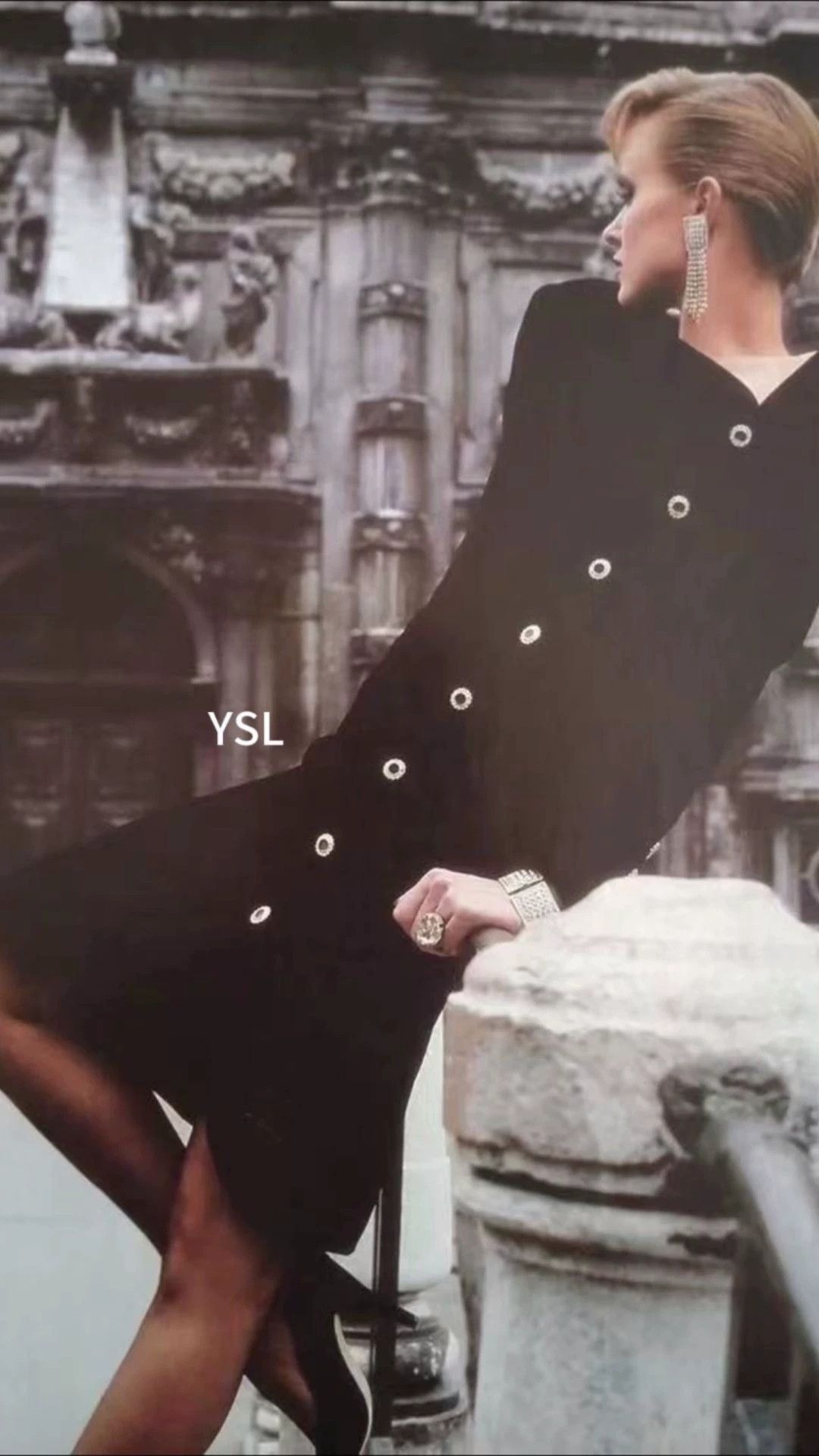 Yves Saint Laurent YSL 80s Rive Gauche Black SilkVelvet Dress FR42 Size M / US 6-8 / IT 42-44 - 1 Thumbnail
