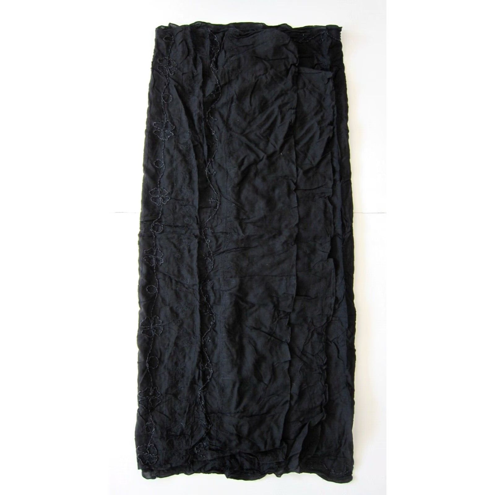 Vintage Cool Change Scarf Women Shawl Black Beaded Rectangle 100% Rayon One Size Size ONE SIZE - 7 Thumbnail
