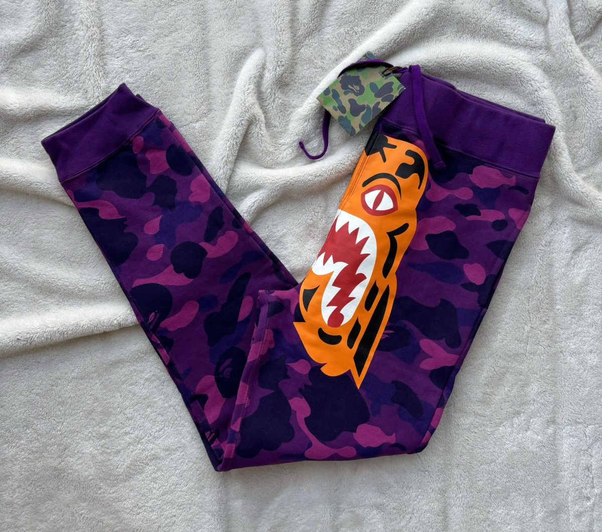 Bape fashion purple camo pants