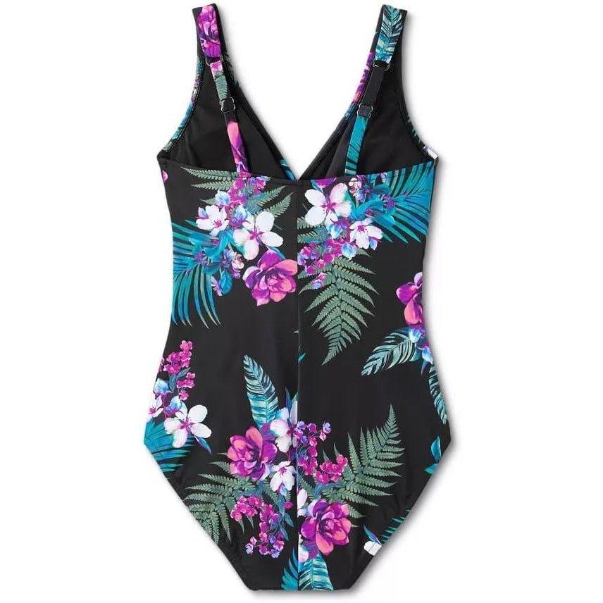 Unknown London AQUA GREEN NWT One Piece Swimsuit, Floral Medium Size ONE SIZE - 2 Thumbnail