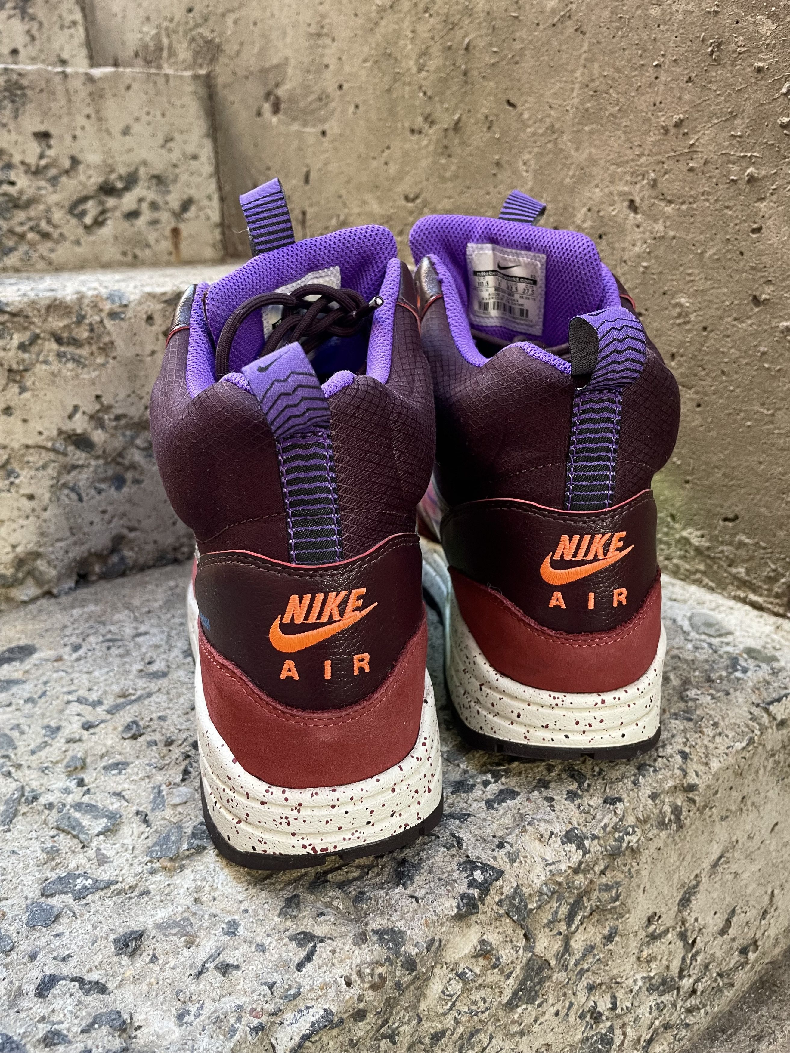 Nike × Vintage Nike WMNS Shoes Air Max 1 Mid Sneakerbord Deep Burgundy Size US 10.5 / IT 40.5 - 6 Thumbnail