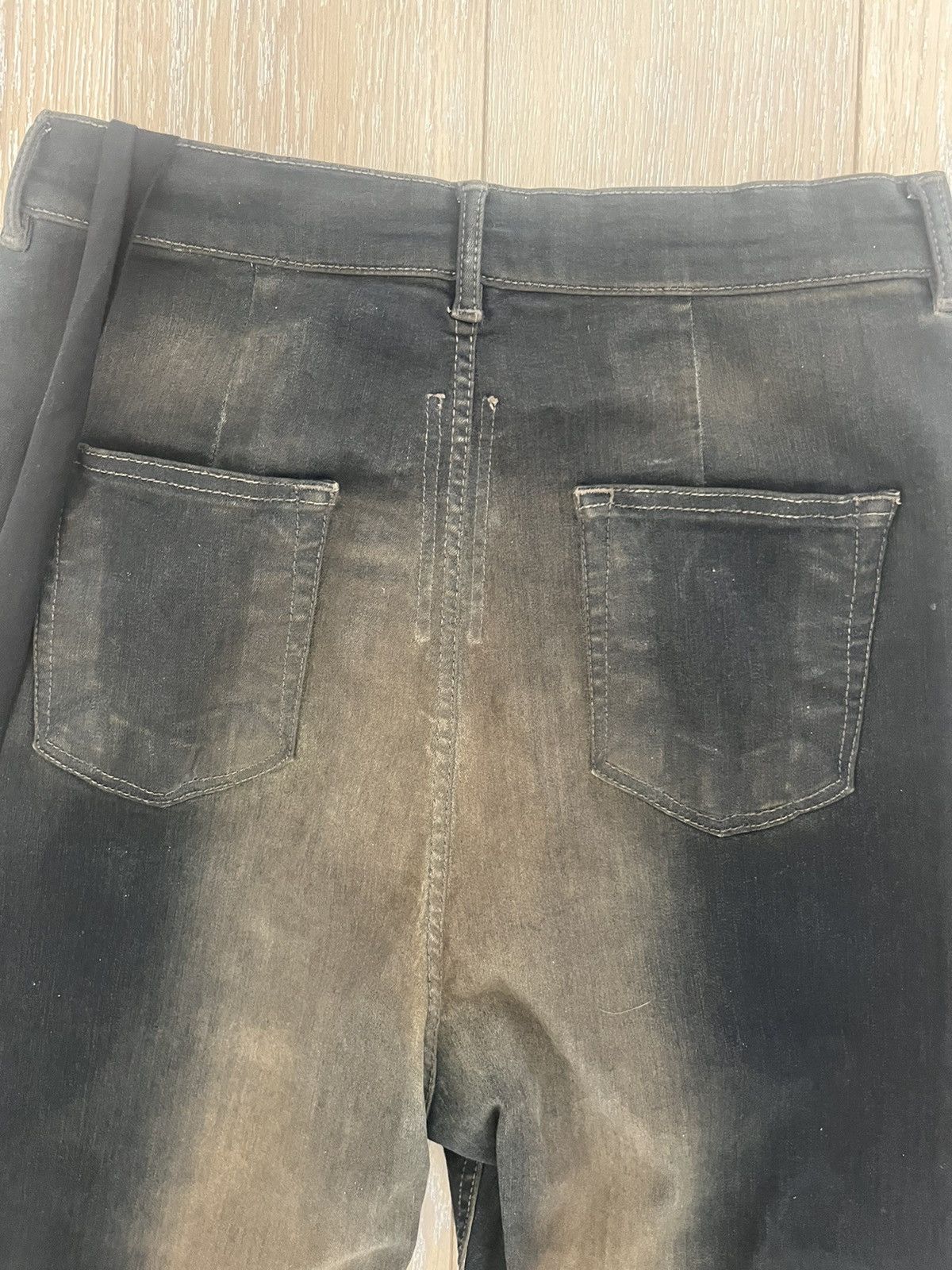 Rick Owens Rick Owens Luxor Mud Wash Bolan Bootcut Denim Size US 31 - 3 Thumbnail