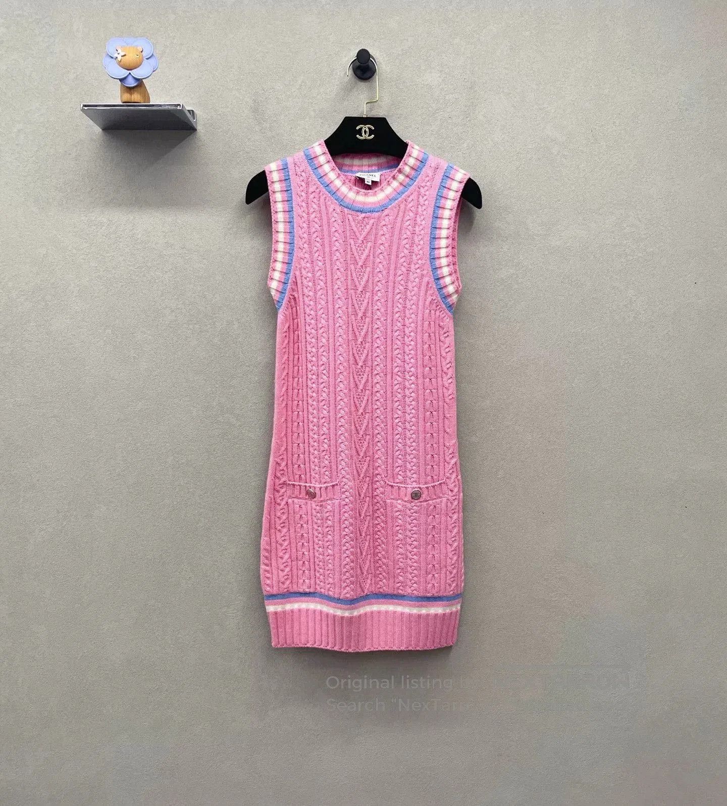 Chanel CHANEL Pink Striped Sleeveless Dress. Size US XS / EU 42 / 0 - 2 Thumbnail
