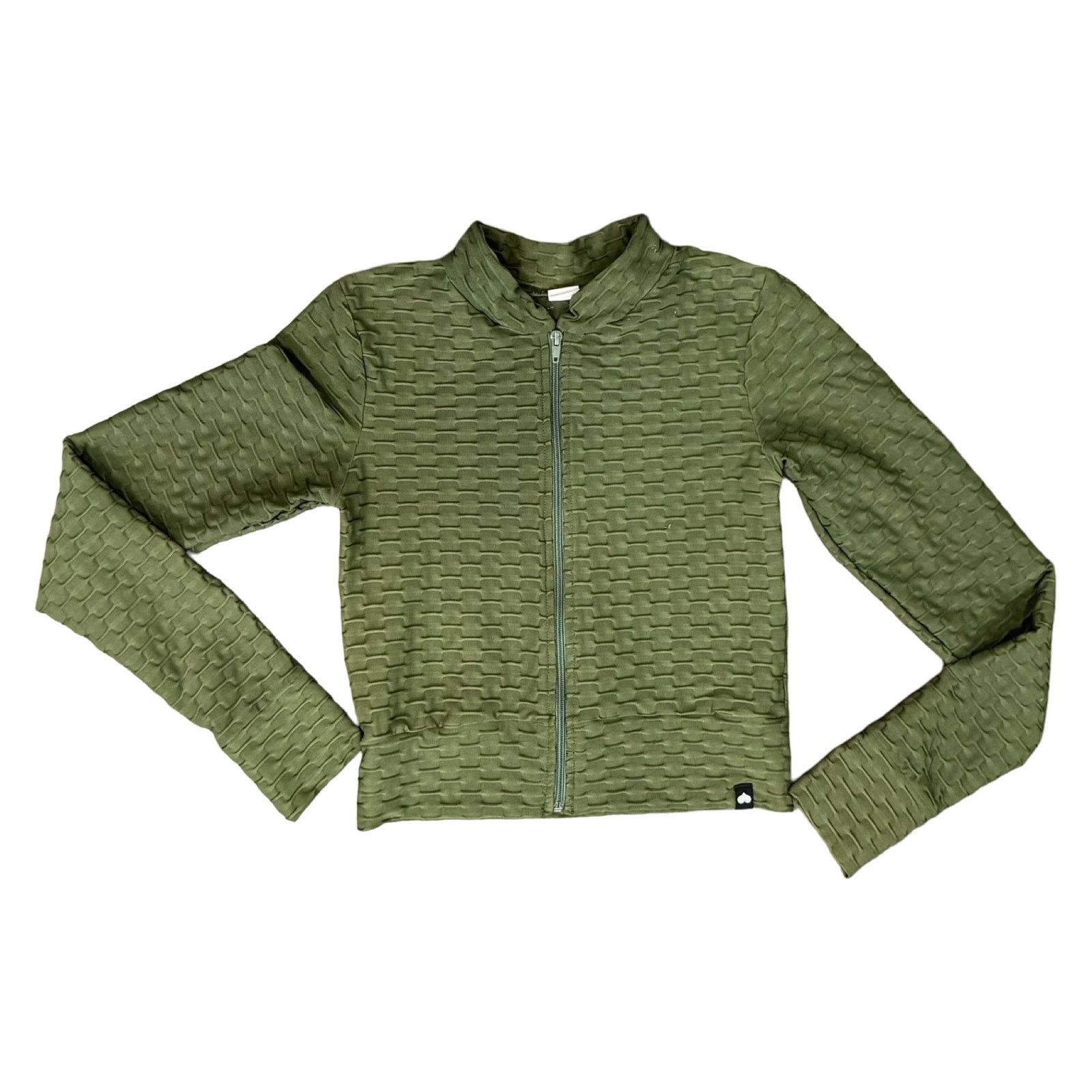 Other Booty by Brabants Olive Green Croco Cropped Zip Jacket S / M Size S / US 4 / IT 40 - 1 Thumbnail