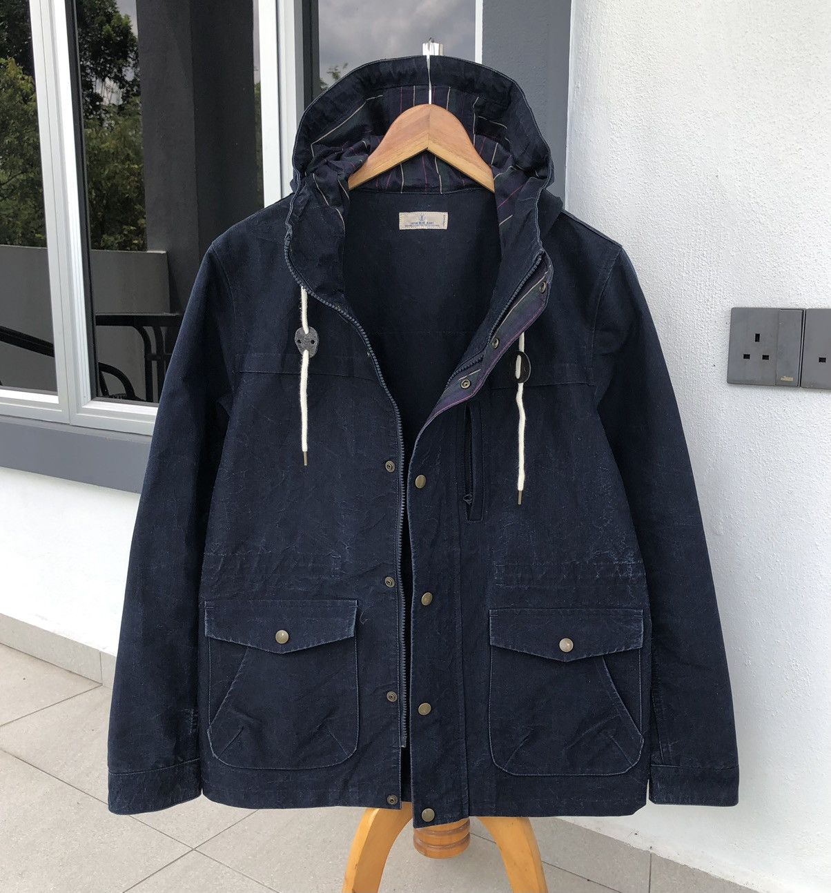 Blue Blue Japan Japan Blue Jeans Indigo Blue Anorak Hooded Parka Jacket Size US M / EU 48-50 / 2 - 5 Thumbnail