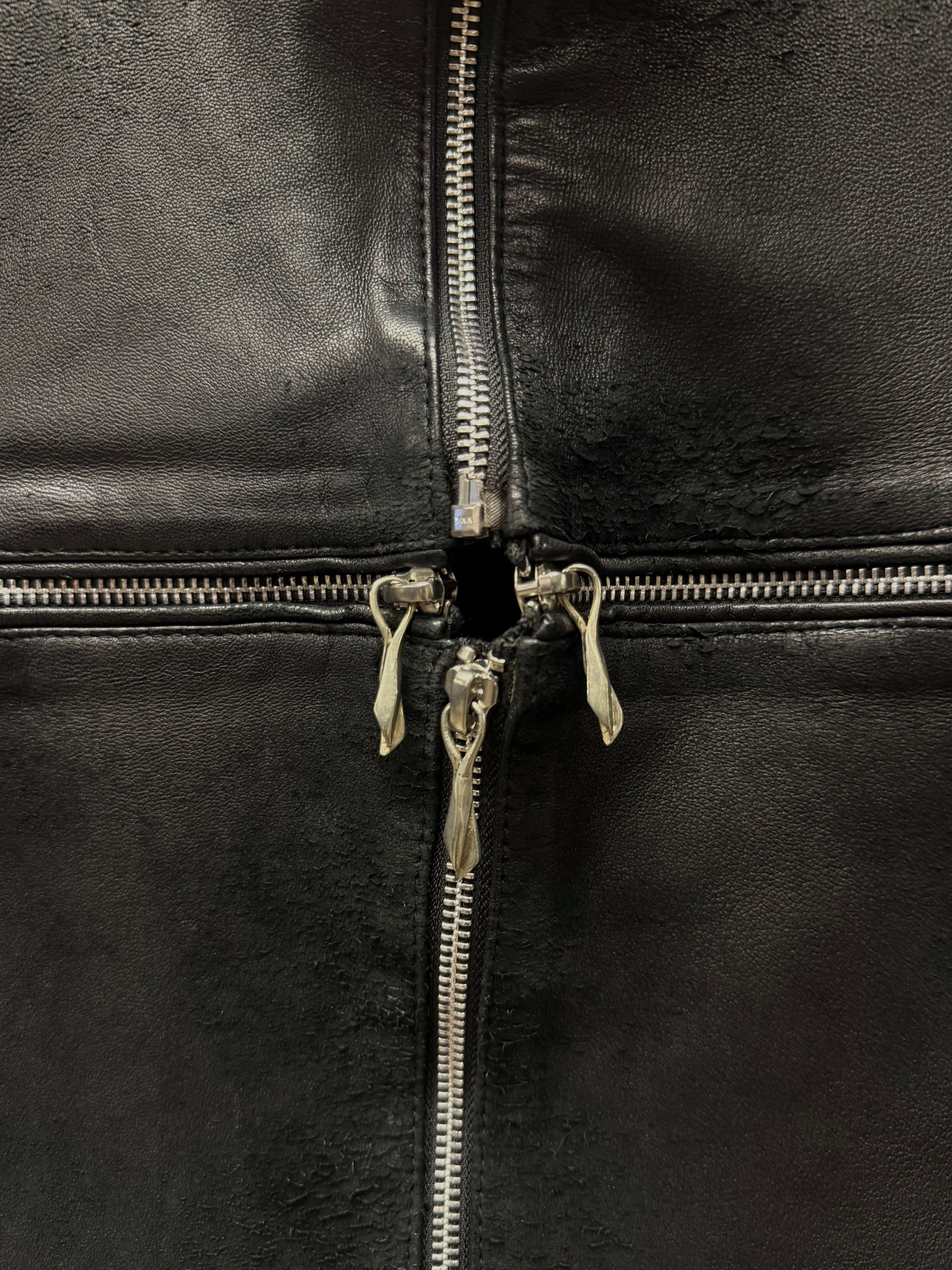 14th Addiction ‘Cross Zip’ Black Lambskin Leather Jacket Size M / US 6-8 / IT 42-44 - 3 Thumbnail