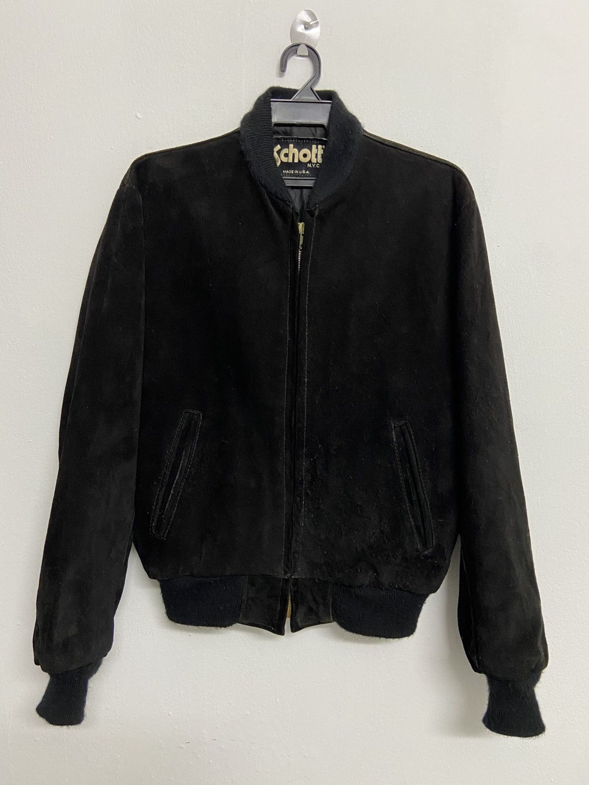 Schott Schott NYC Suede Leather Bomber Jacket Size US S / EU 44-46 / 1 - 1 Thumbnail