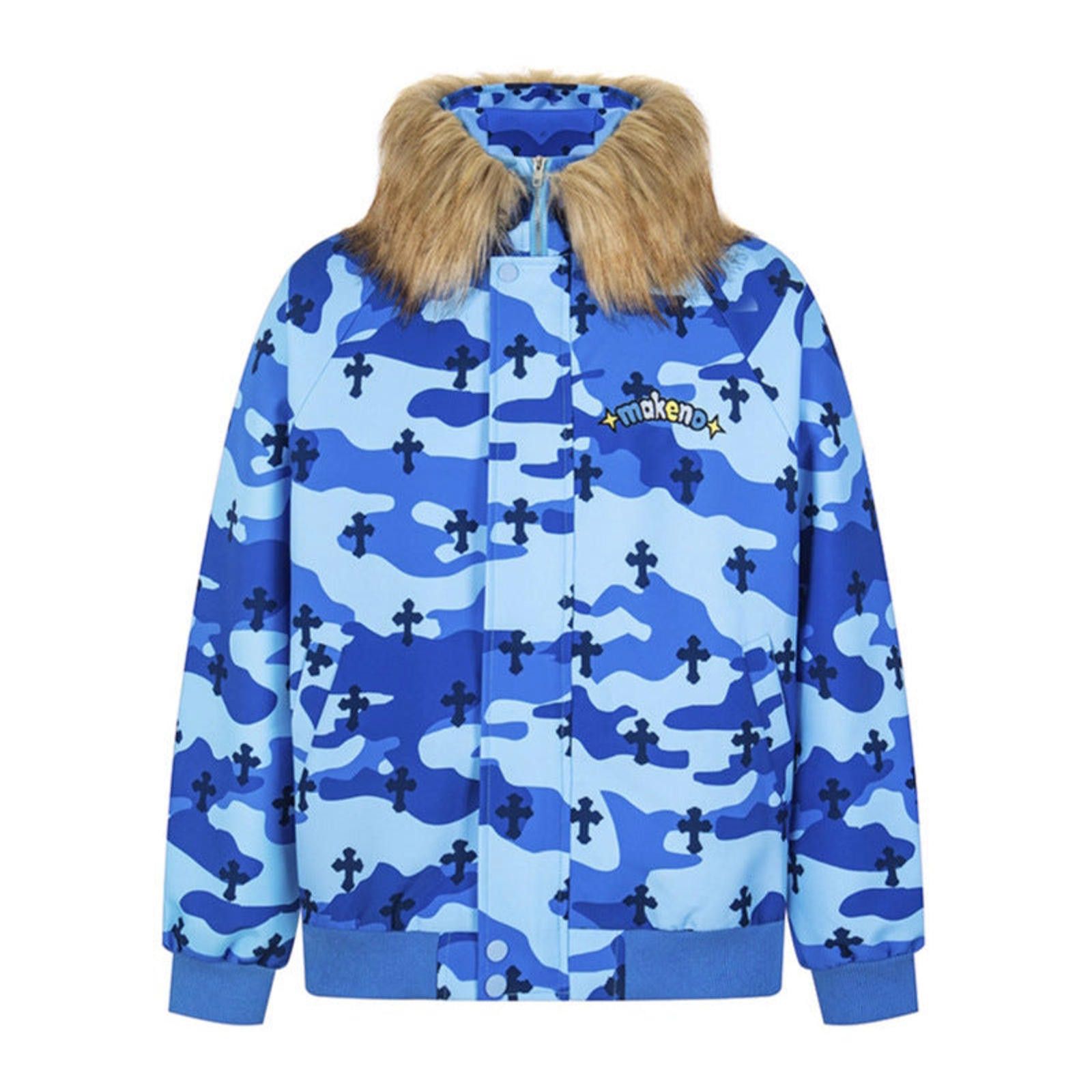 Japanese Brand Camouflage Faux Fur Collar Bomber Jacket Size US M / EU 48-50 / 2 - 1 Thumbnail