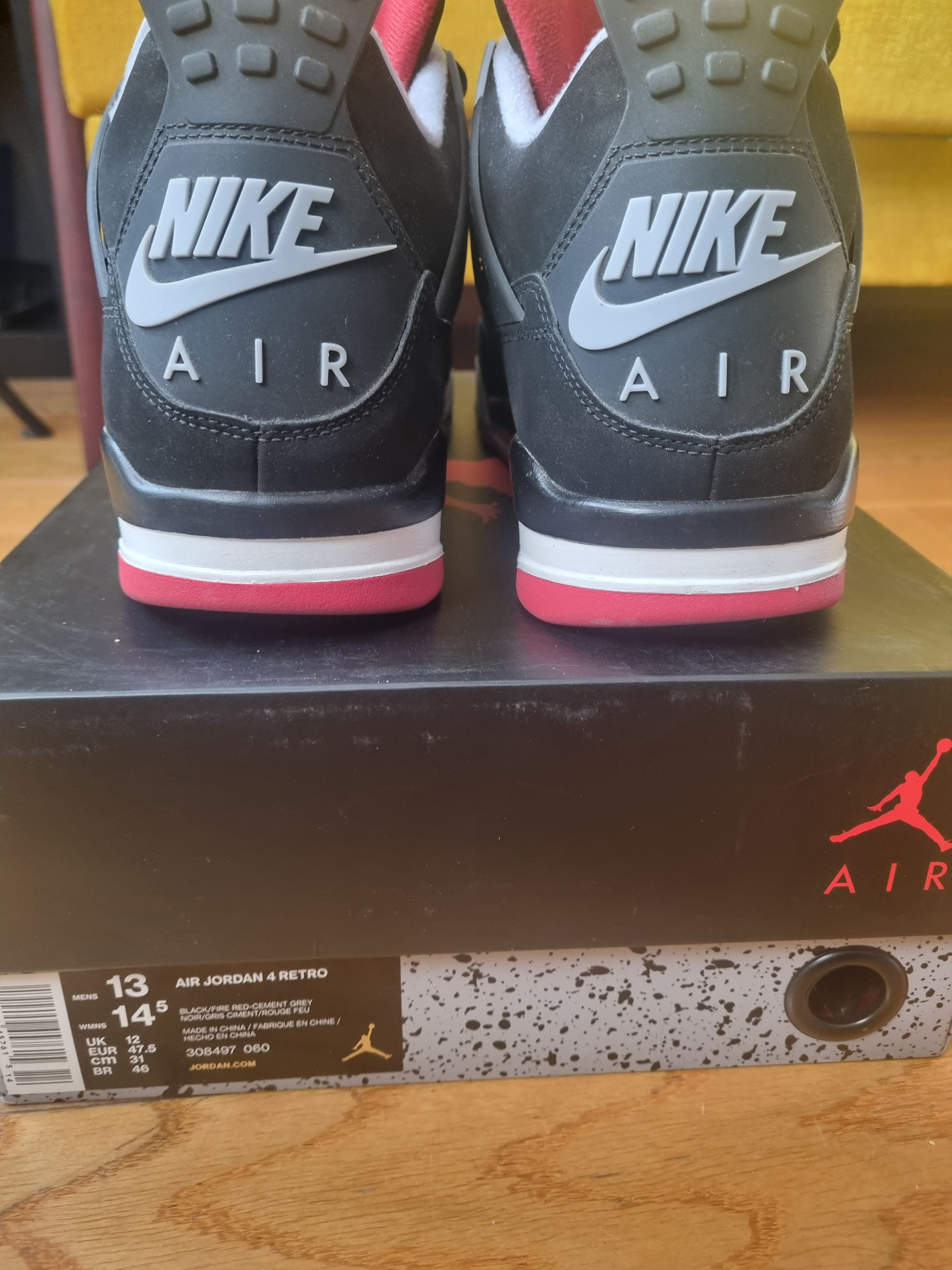 Jordan Brand Air Jordan 4 Retro Og 2019 Bred Size US 13 / EU 46 - 9 Thumbnail
