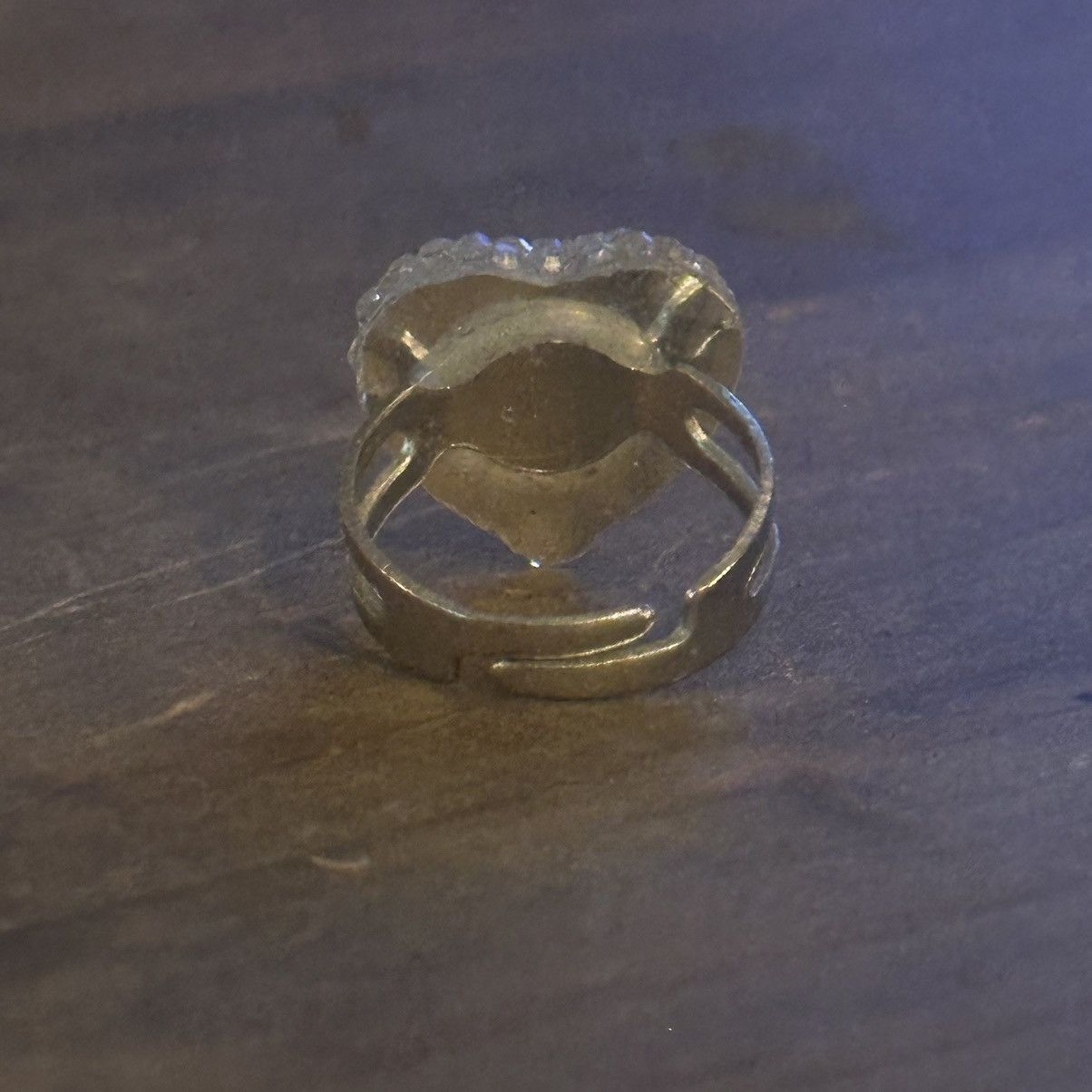 Vintage Vintage Aurora Borealis lucite puffed heart ring Size ONE SIZE - 7 Thumbnail
