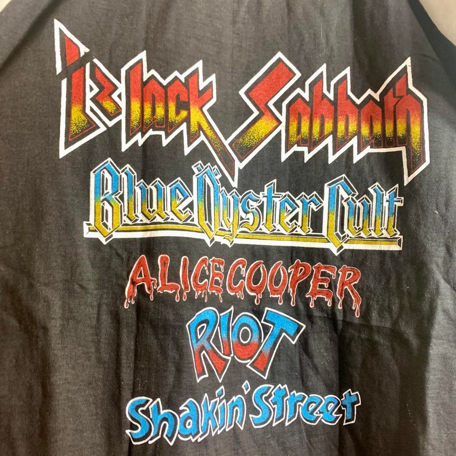 Vintage 1980 ALICE COOPER BLACK SABBATH raglan 3/4 sleeve tee shirt Size US L / EU 52-54 / 3 - 1 Thumbnail