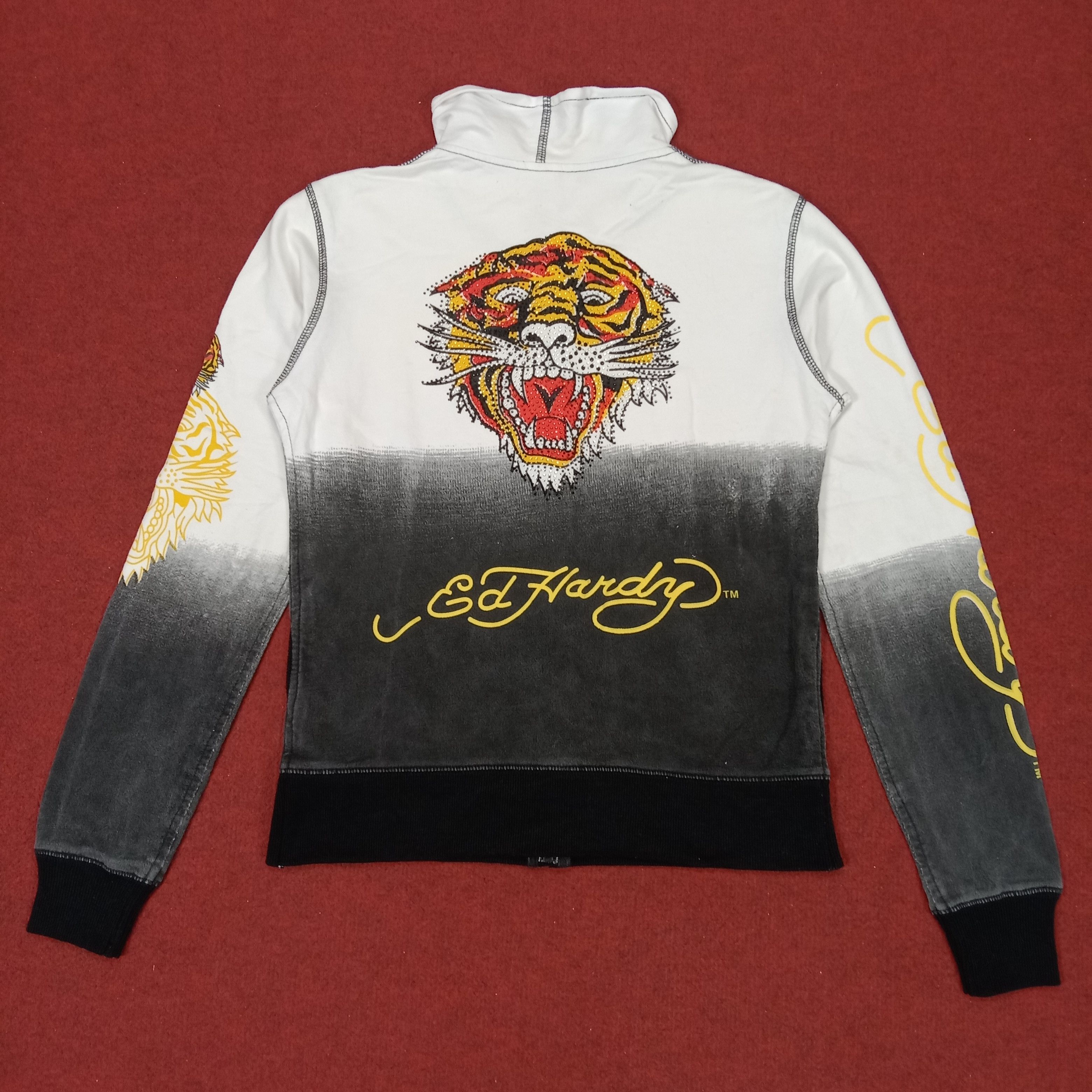 Christian Audigier × Ed Hardy × Vintage Ed Hardy Tiger Design Streetwear Style Sweater Size S / US 4 / IT 40 - 1 Thumbnail