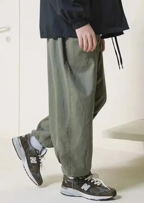 Japanese Brand 21SS Indigo Union Japan Green Minimal Casual Lantern Pants Size US 32 / EU 48 - 2 Thumbnail