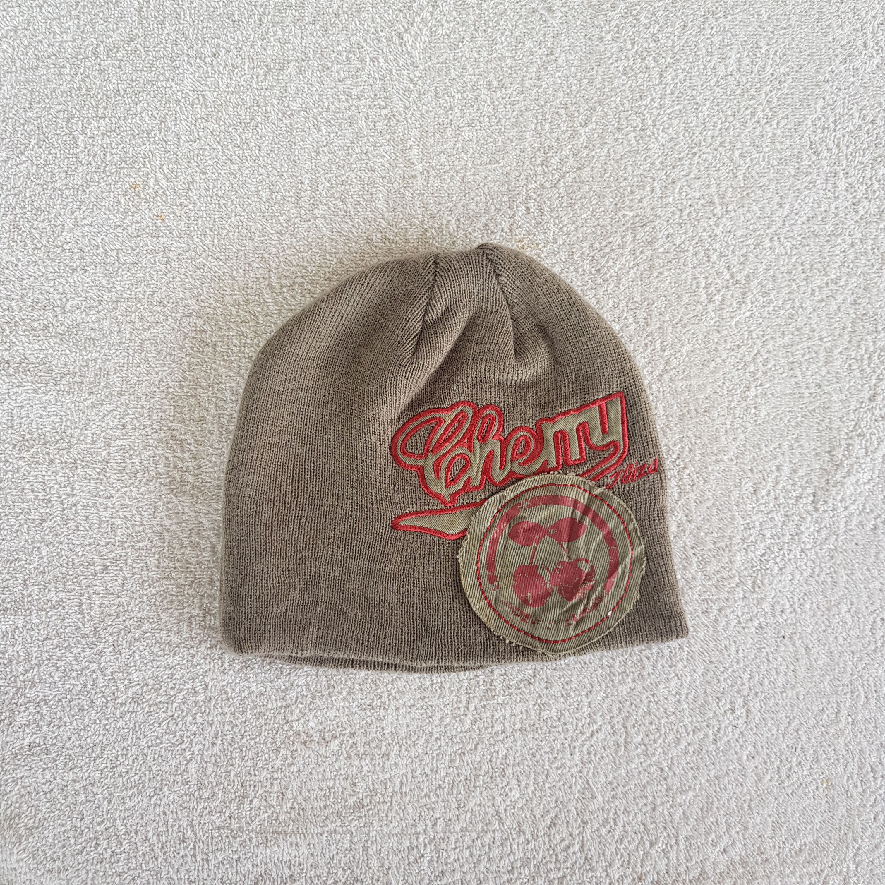Japanese Brand Vintage Y2K Cherry Beanie Ribbed Knit Snow Caps Hats. Size ONE SIZE - 5 Thumbnail