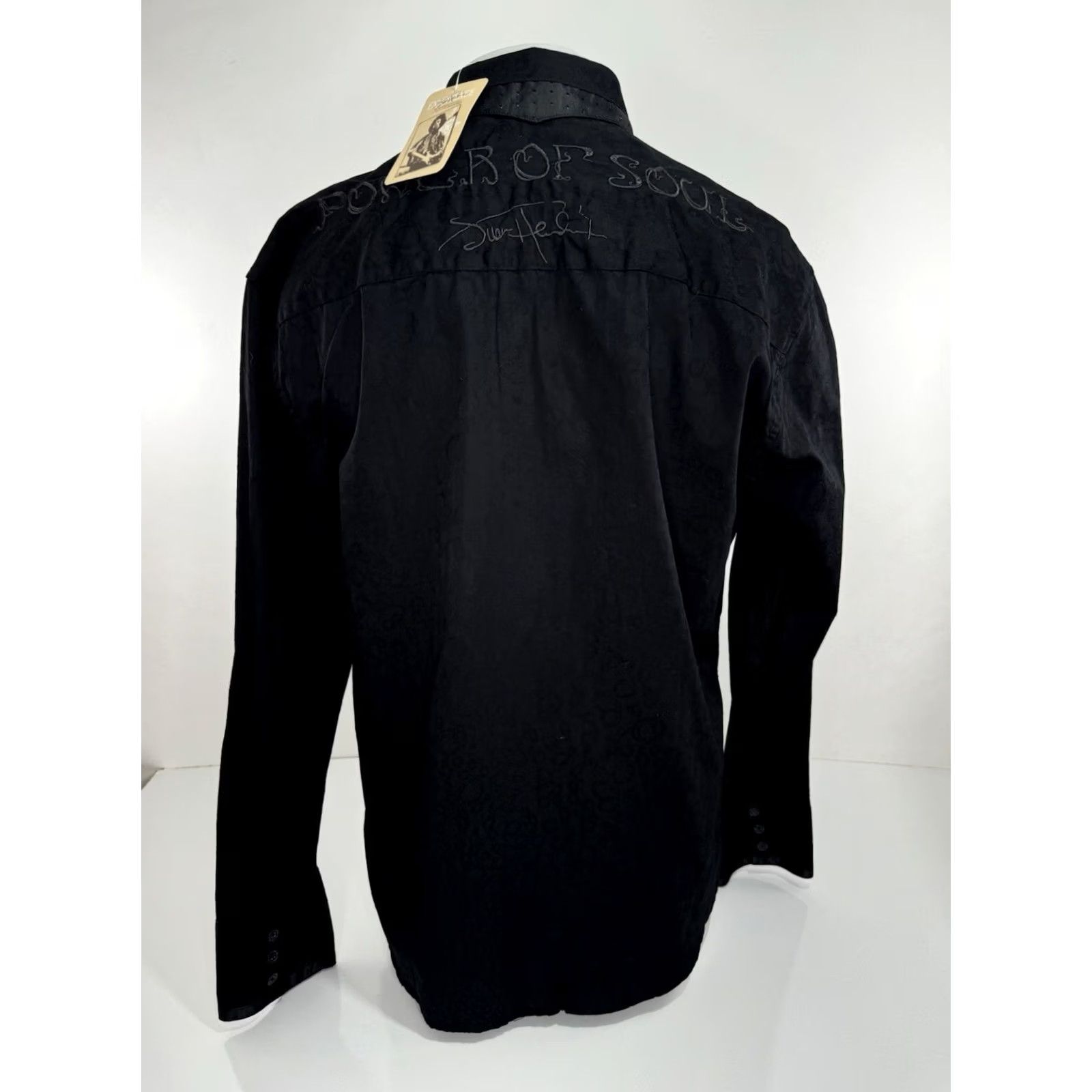 Vintage JIMI HENDRIX Shirt Mens XL Black Embroidered POWER OF SOUL Lyrics NEW w TAG Size US XL / EU 56 / 4 - 3 Thumbnail